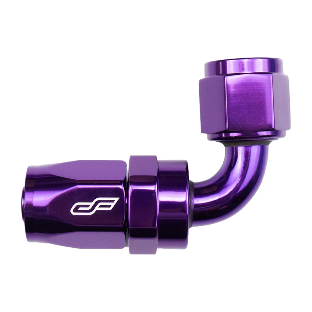 -10 AN 90 Degree Female Aluminum Hose End Fitting - Purple