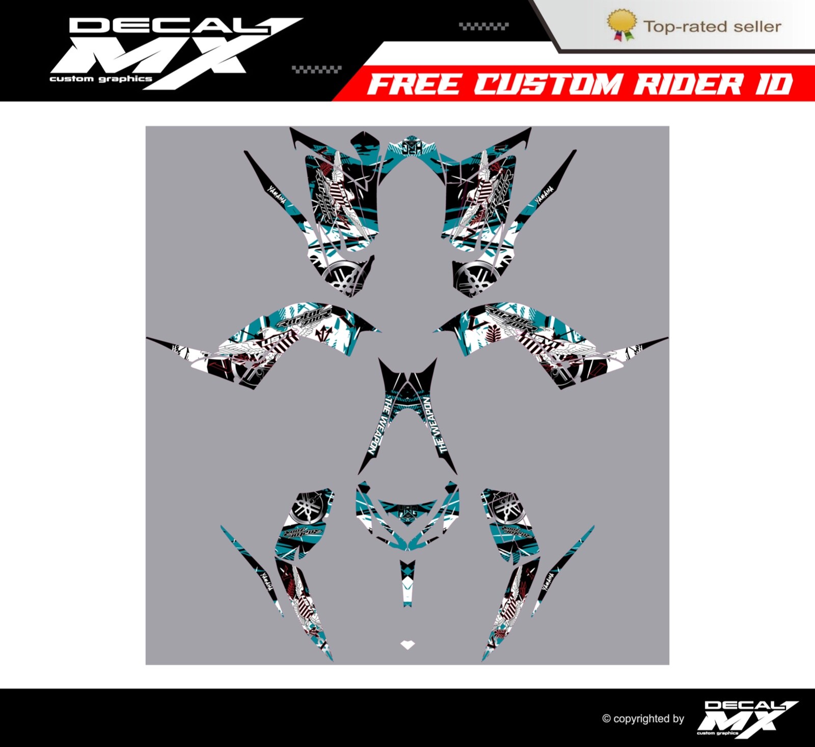 Fits YAMAHA RAPTOR 700R 700 2013 14 15 16 17 18 19 20 21 22 23 2024 graphic kit