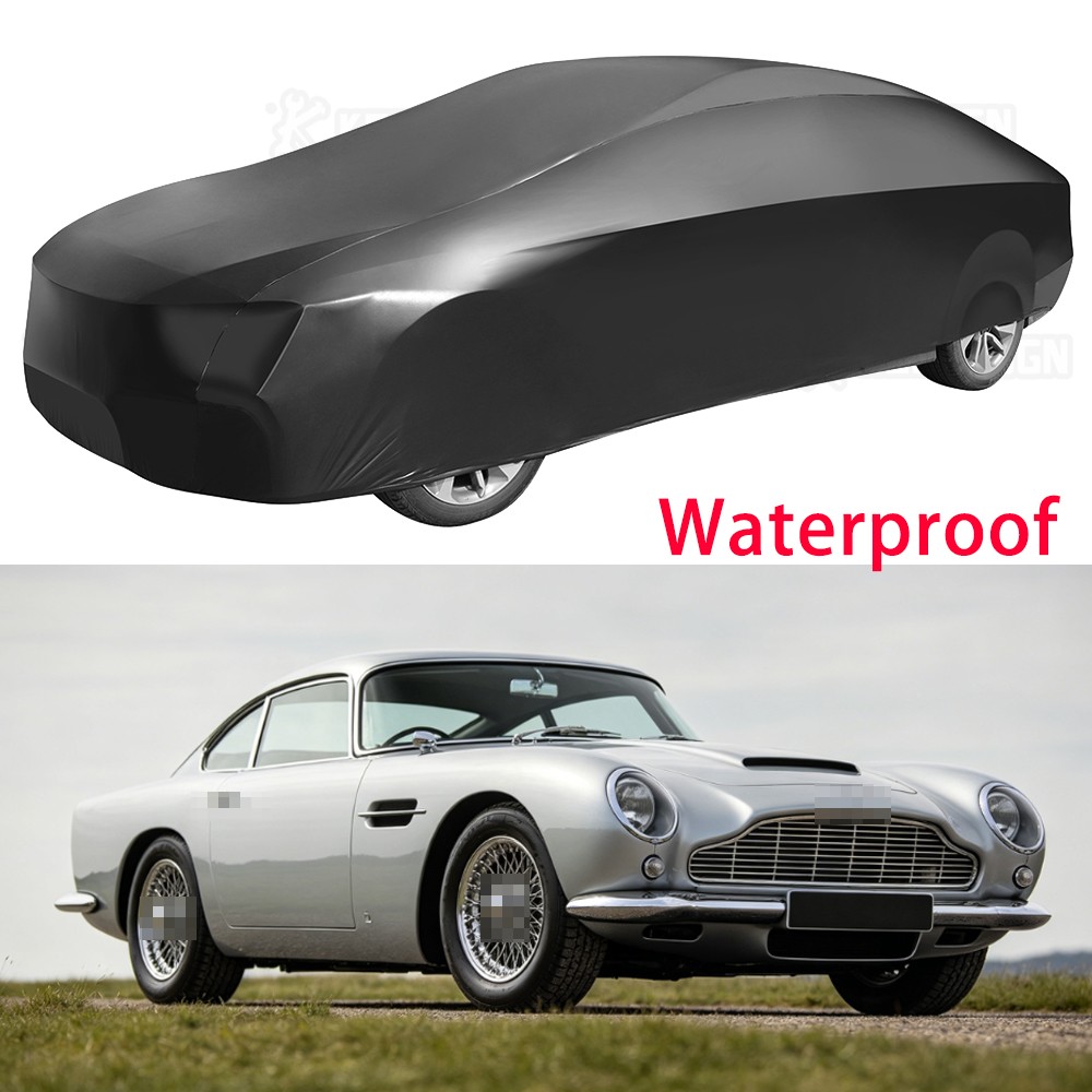 For Aston Martin DB5 DB9 Black Stretch Satin Outdoor Waterproof Full Car Covers