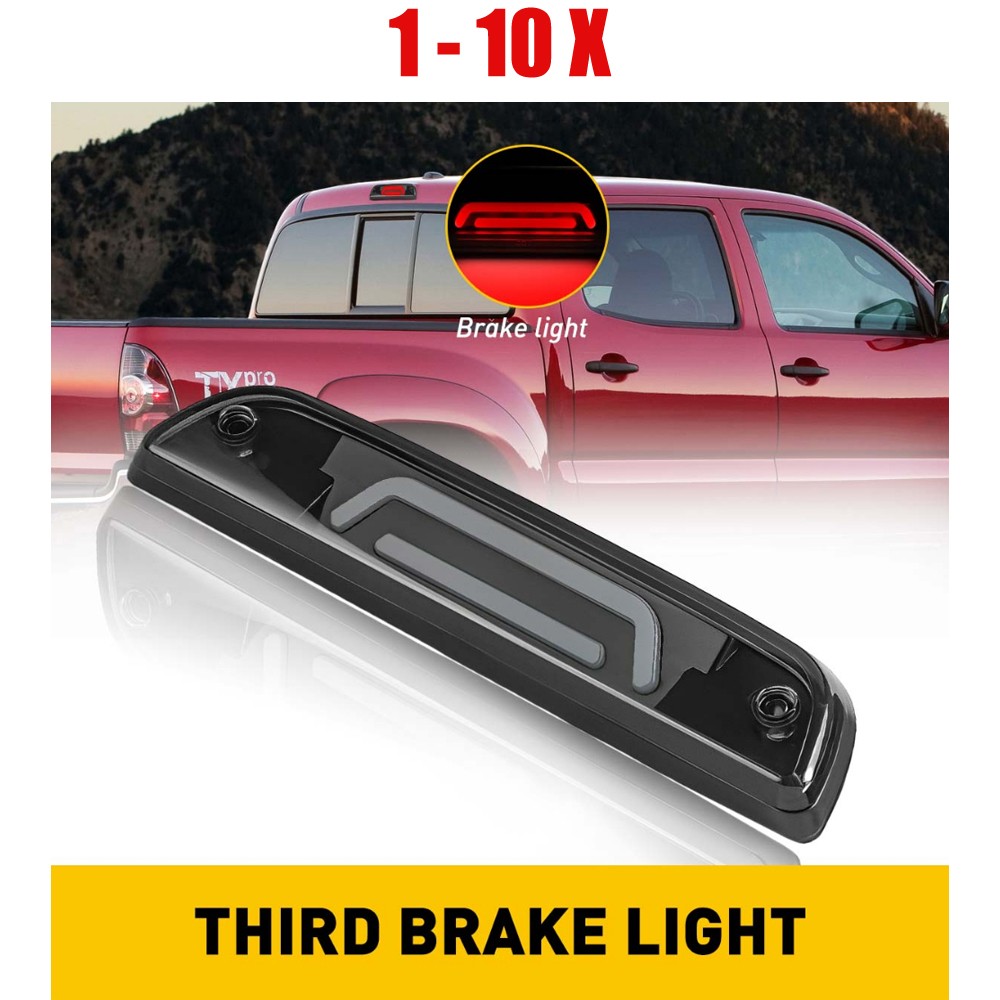 1-10X Smoked LED 3rd Rear Brake Stop Tail Light Lamp For 1995-2017 Toyota Tacoma