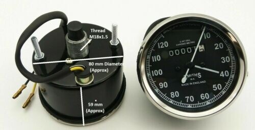Replica Smiths Speedometer 0 - 120 Mph For BSA Royal Enfield Norton ECs