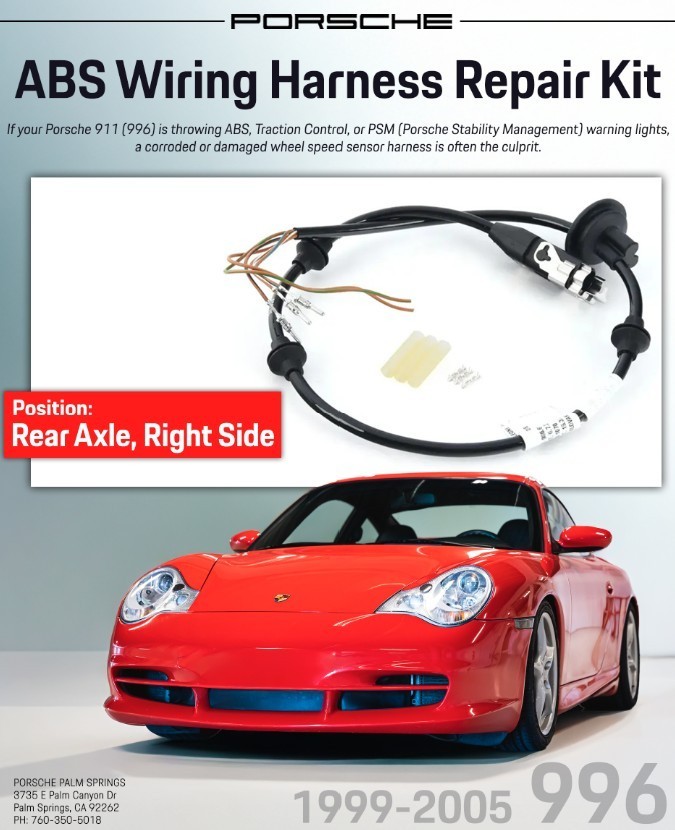Porsche 911 996 ABS Wiring Harness Repair Kit (Right Rear) GENUINE 99661295402