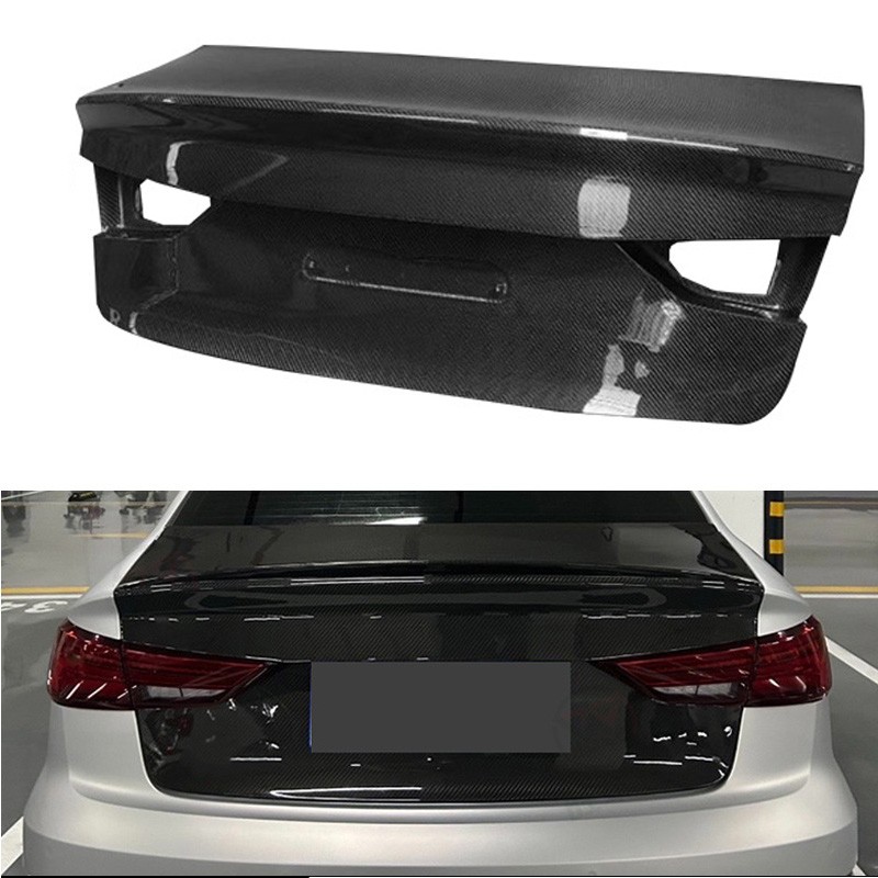Carbon Fiber Audi RS3 S3 A3 Rear Trunk Replacement Lid Deck Panel 2015-2020 Carbon Fiber Audi RS3 S3 A3 Rear Trunk Replacement Lid Deck Panel 2015-2020