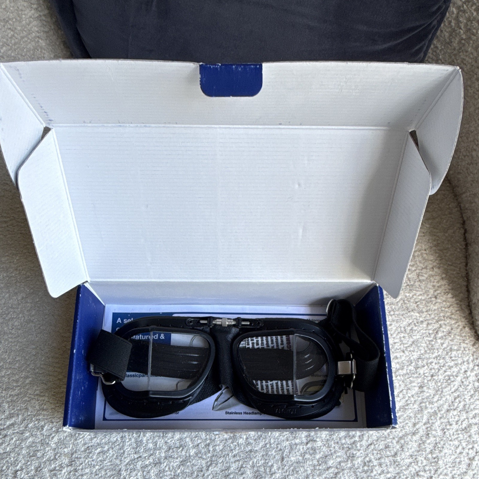 BNIB Halcyon Mark 9 Compact Racing Motorcycle Goggles Clear Lens Black Frame BNIB Halcyon Mark 9 Compact Racing Motorcycle Goggles Clear Lens Black Frame
