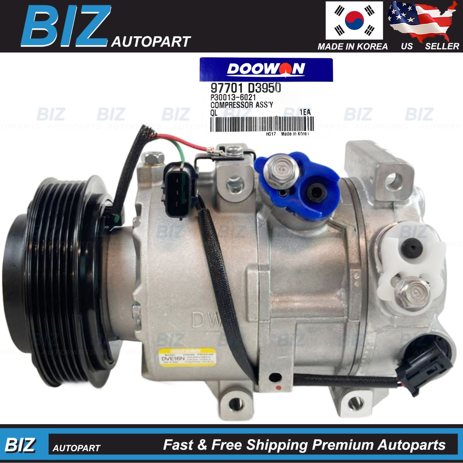 OEM A/C COMPRESSOR W/CLUTCH for 2019-2022 TUCSON 2.4L & SPORTAGE 97701-D3950
