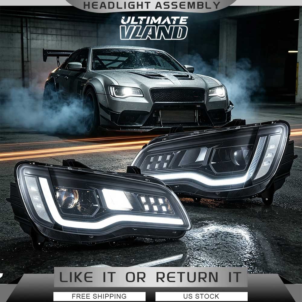 VLAND LED Headlights For 2011-2023 Chrysler 300 Front Lamps W/start Animation VLAND LED Headlights For 2011-2023 Chrysler 300 Front Lamps W/start Animation
