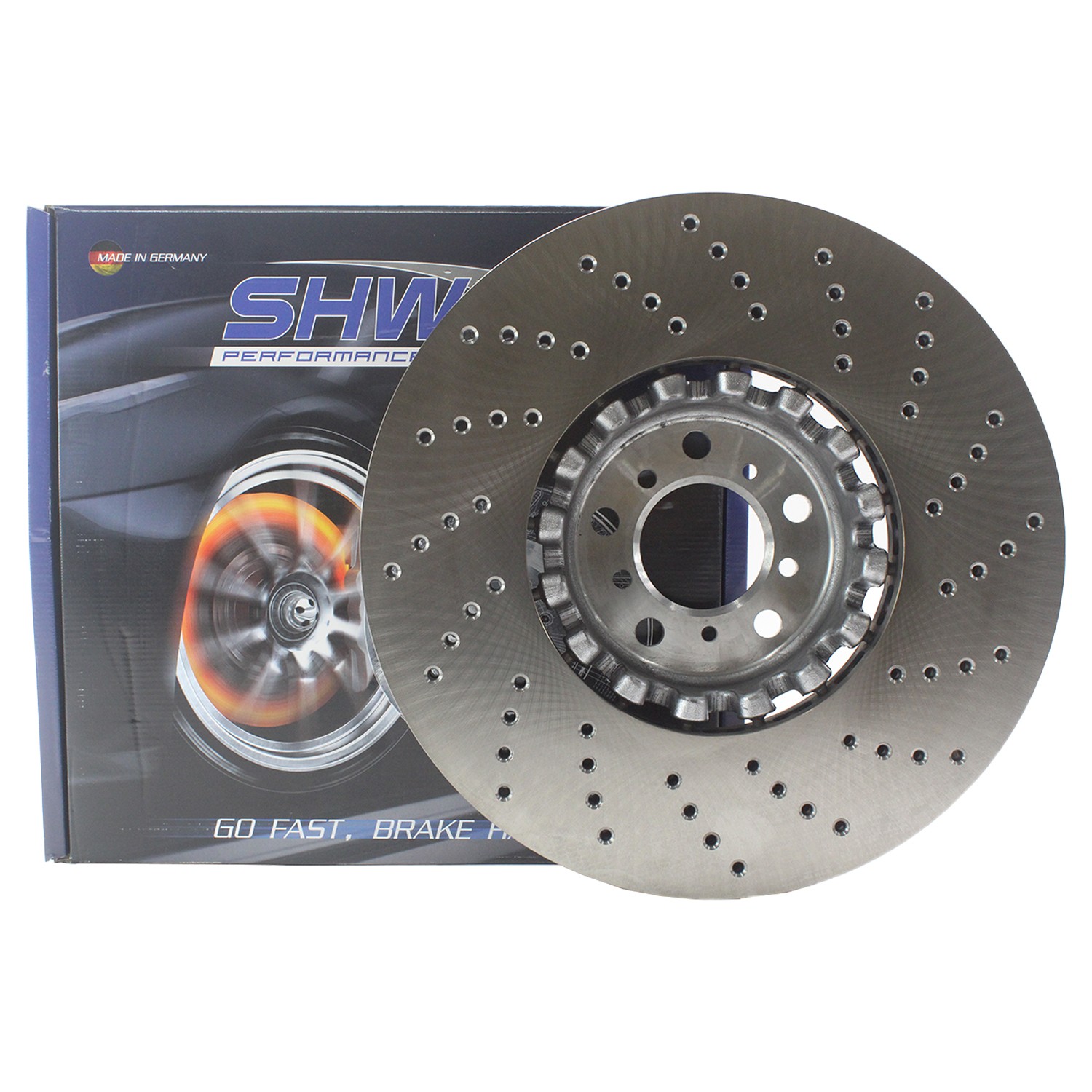 SHW Performance Front Driver Left 395mm Drilled Brake Disc Rotor for BMW F85 F86