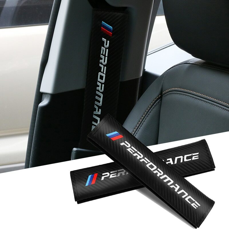 2pcs Performance Car Carbon Seat Belt Cover Safety Shoulder Strap Cushion Pad