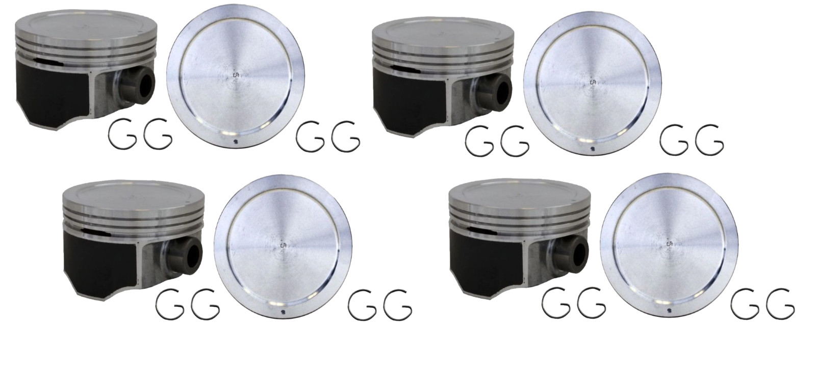 Hypereutectic Coated Skirt Dish Pistons Set for 2004-2006 Chevrolet 325 5.3L V8