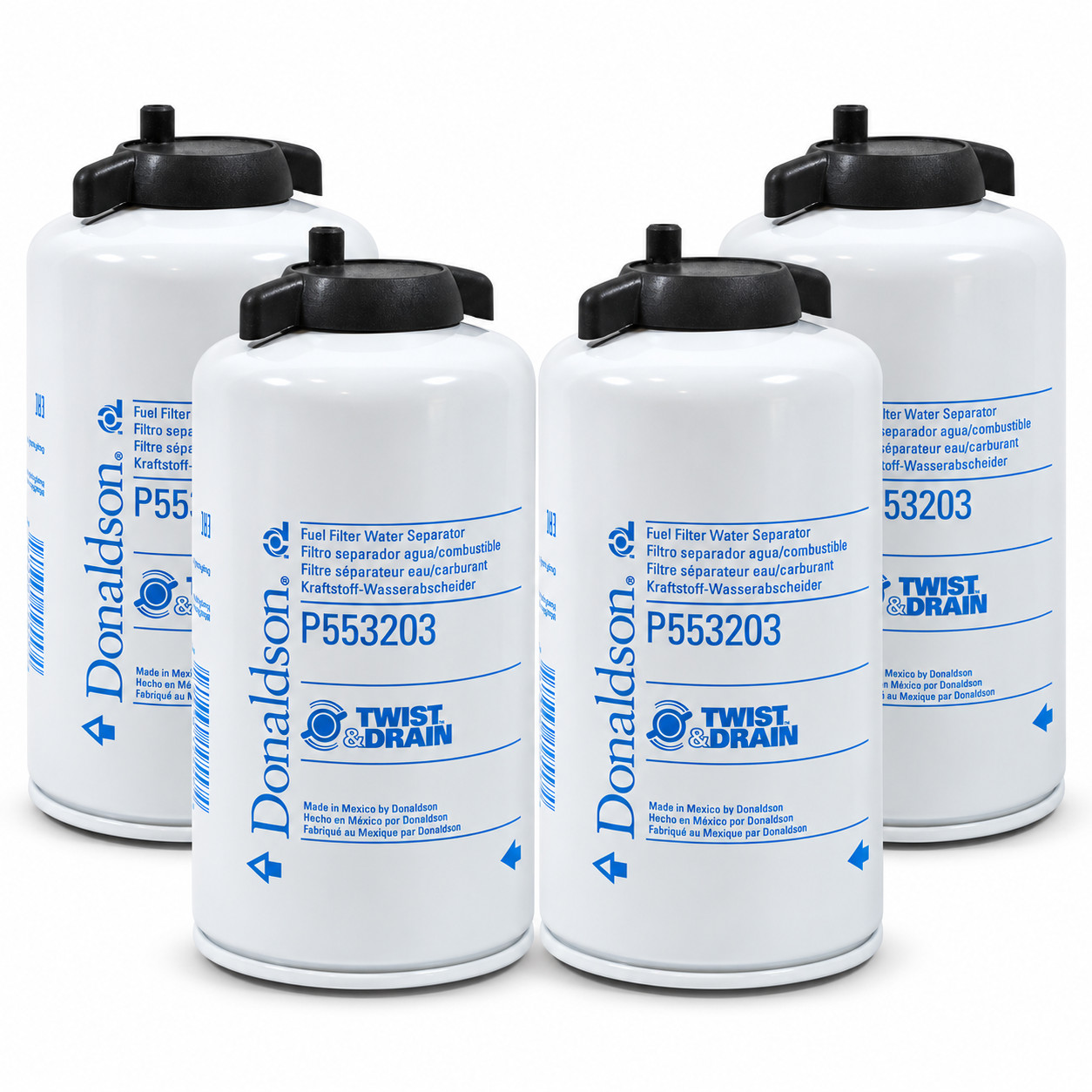 4 Pack Donaldson P553203 Fuel Water Separator 4 Micron Fleece Duramax Cummins