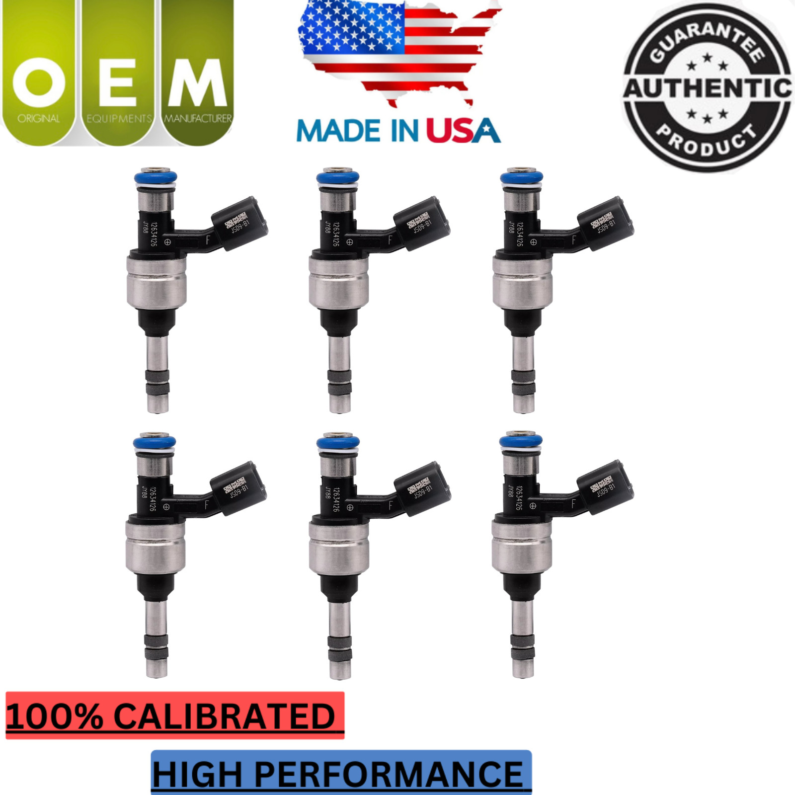 NEW x6 OEM ACDELCO Fuel Injectors for 12-2020 Chevrolet Impala 3.6L V6 #12634126
