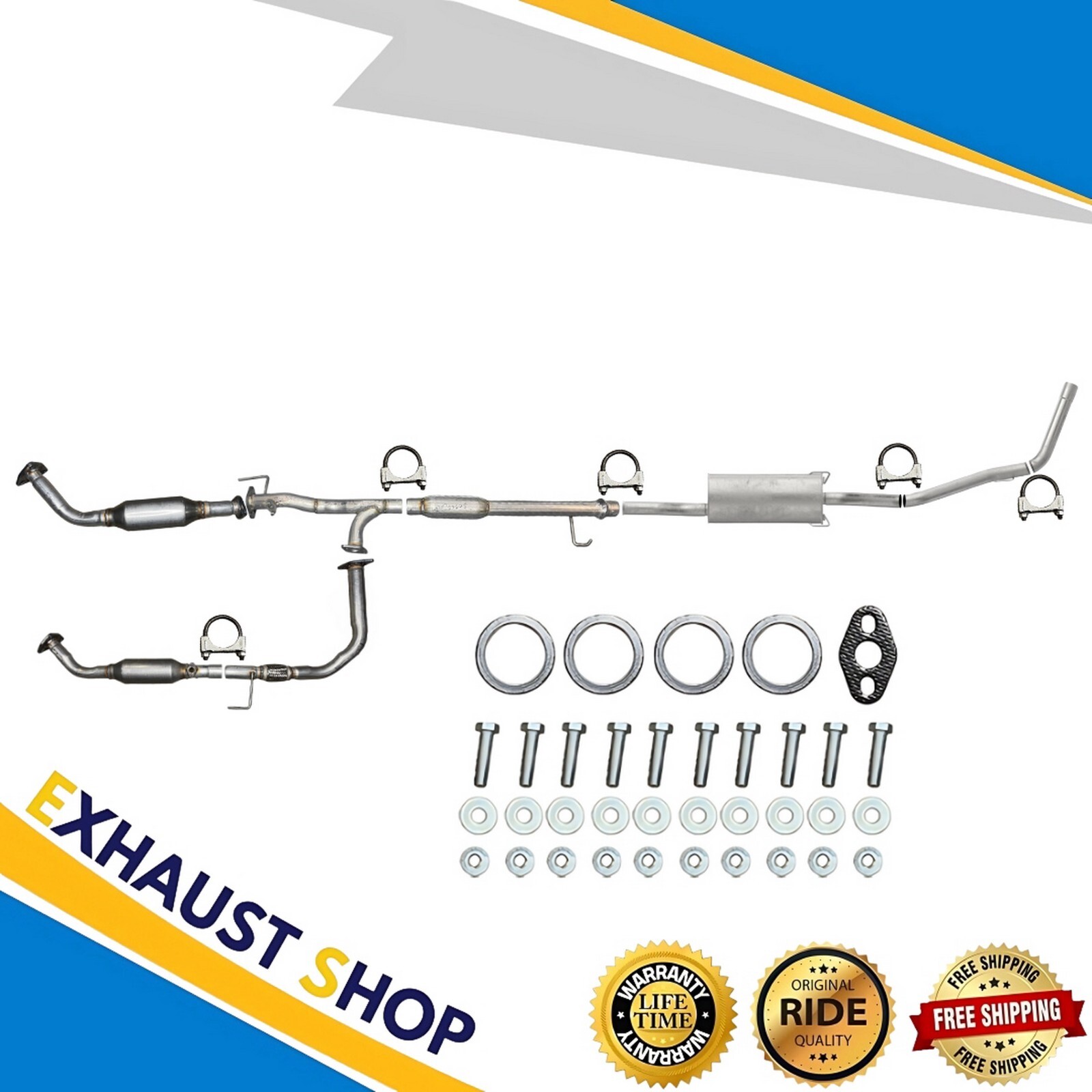 Complete Exhaust System For 2003-2004 Toyota Tundra 4.7L 140