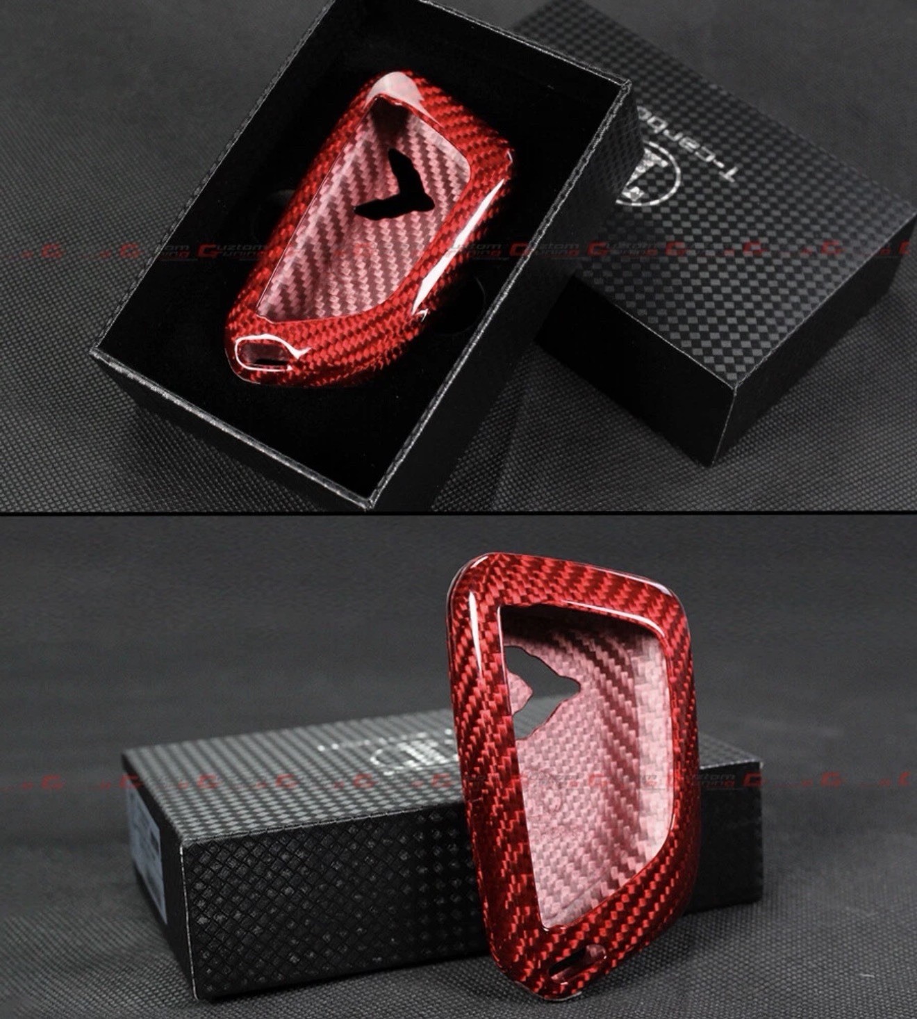 REAL RED CARBON FIBER KEY FOB CASE COVER FOR 2020-24 CORVETTE C8 Z51 1LT 2LT Z06