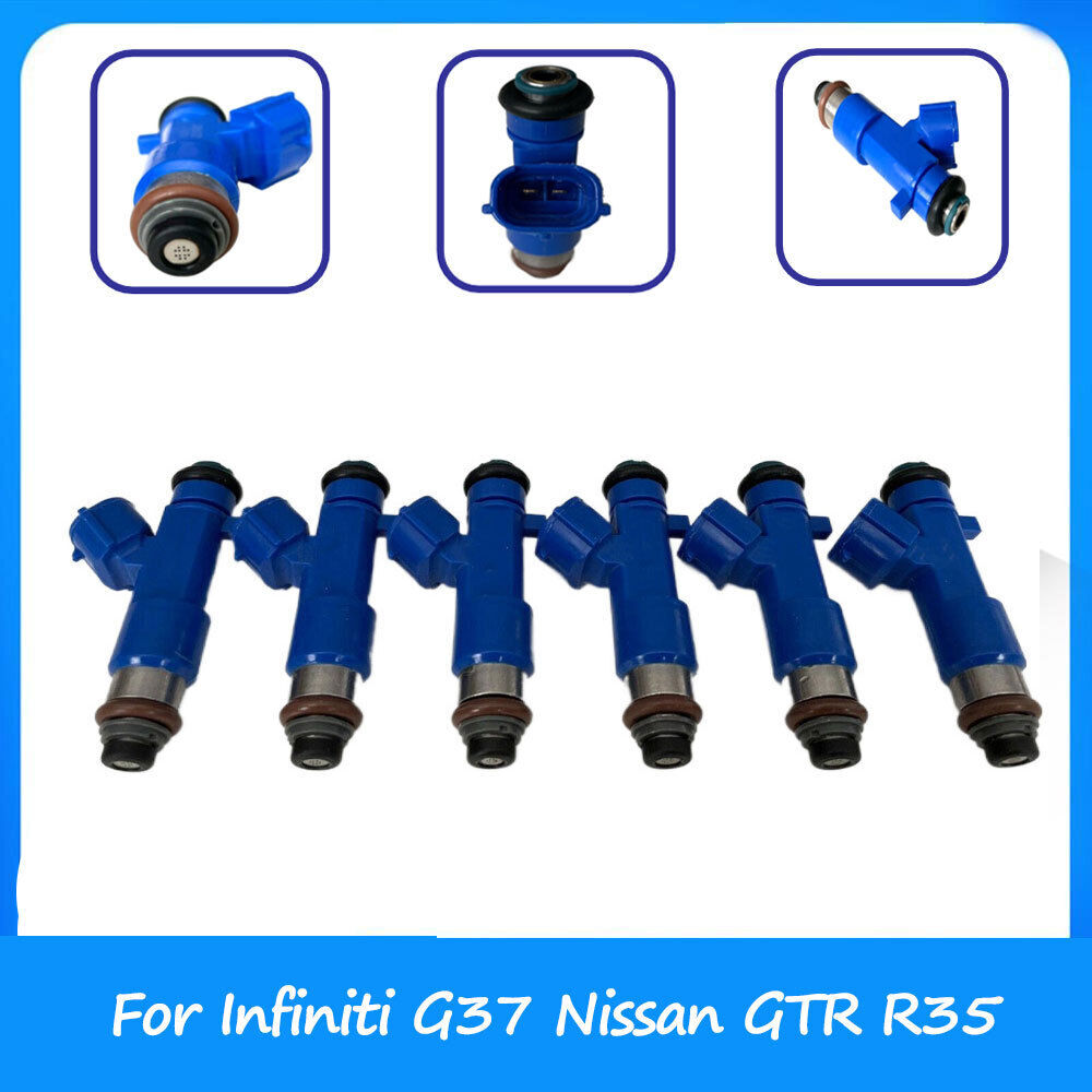 6x Fuel Injectors 550cc 14002-AN001 16600-JF00A For Infiniti G37 Nissan GTR R35