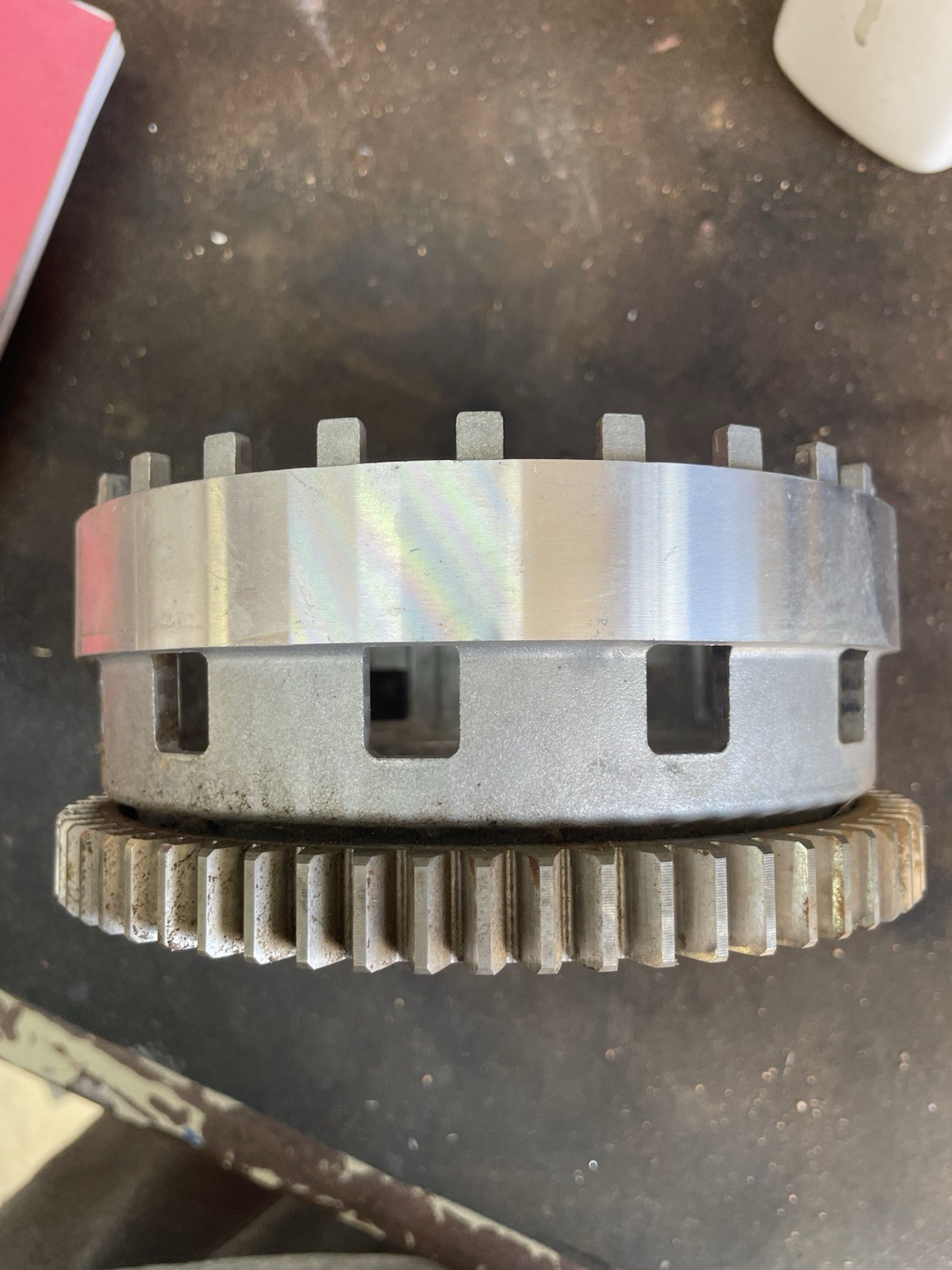 Yamaha YZFR1 Clutch Basket 4C8-16150-00-00 Primary Drive Gear 2007 2008 R1 Used Yamaha YZFR1 Clutch Basket 4C8-16150-00-00 Primary Drive Gear 2007 2008 R1 Used