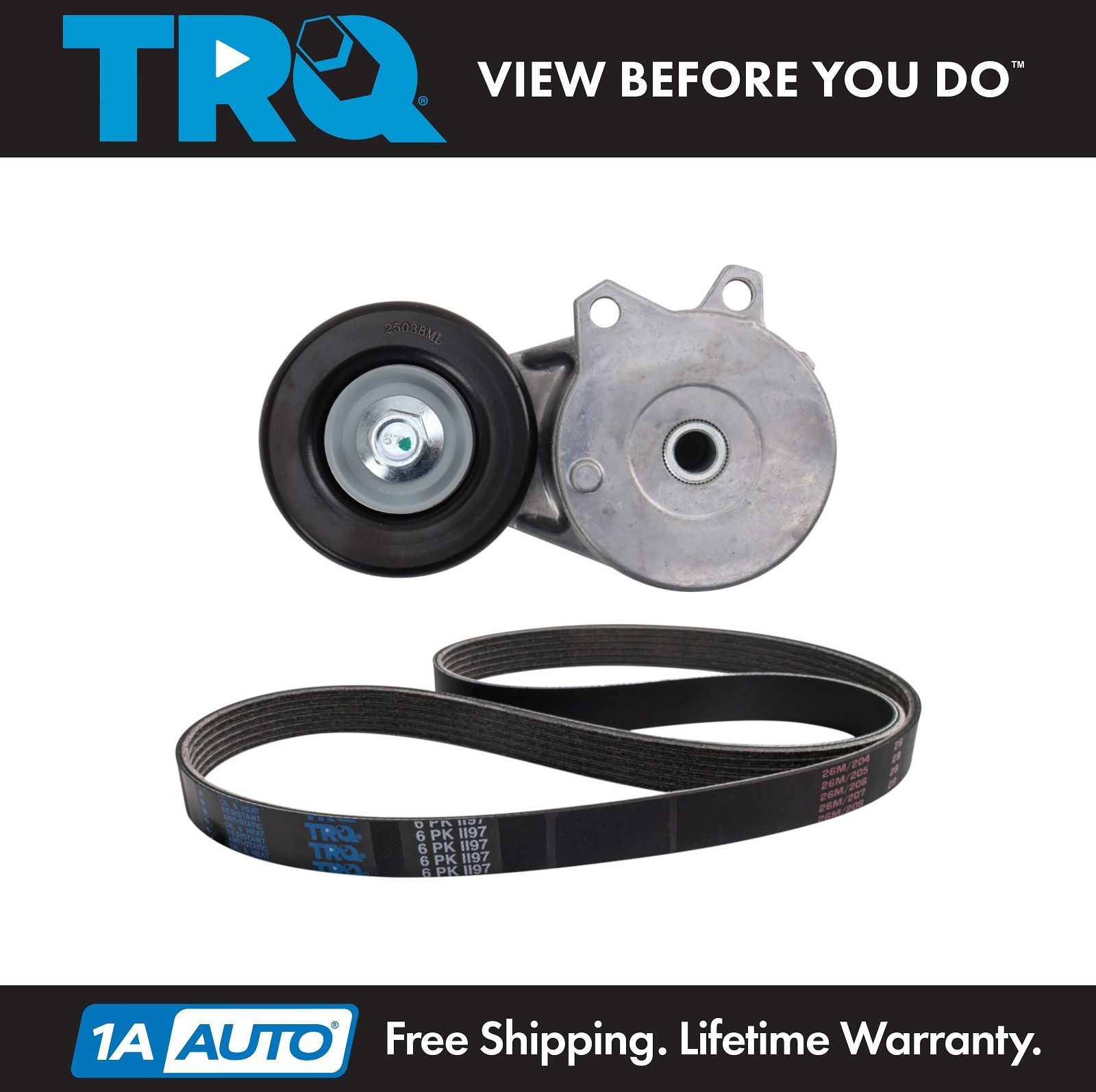 TRQ Serpentine Drive Belt Component Kit Fits 2011-2017 Nissan Juke