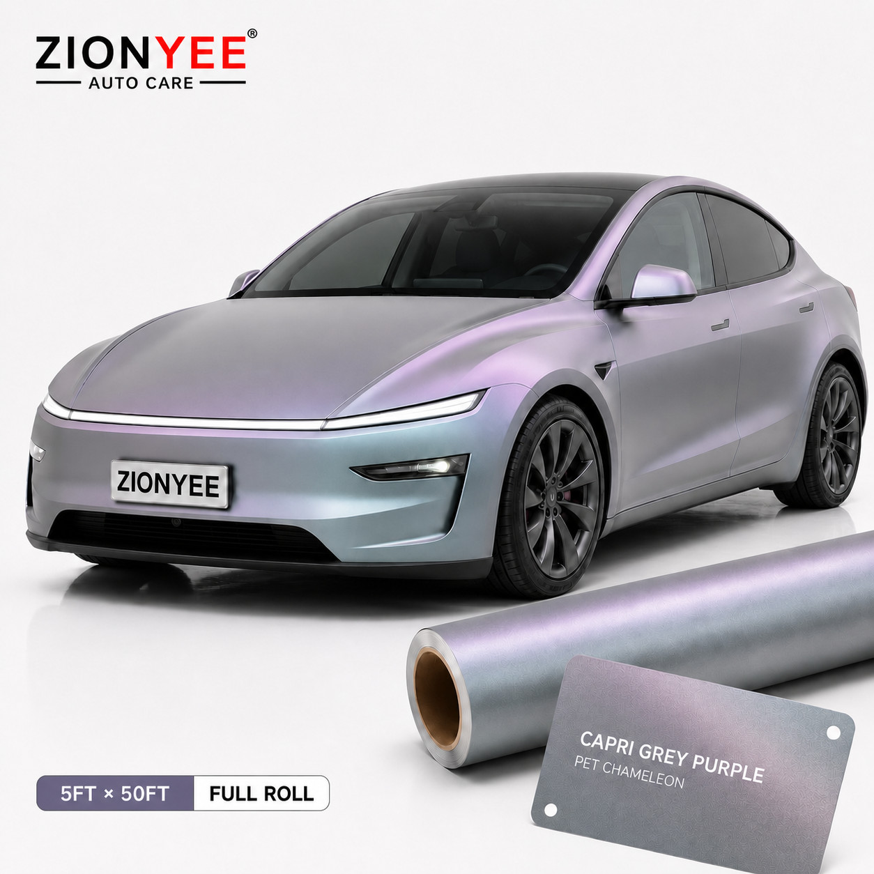 Matte Gray Purple Color Shift Vinyl Wrap Chameleon Car Wrap 5FT x 50FT Capri