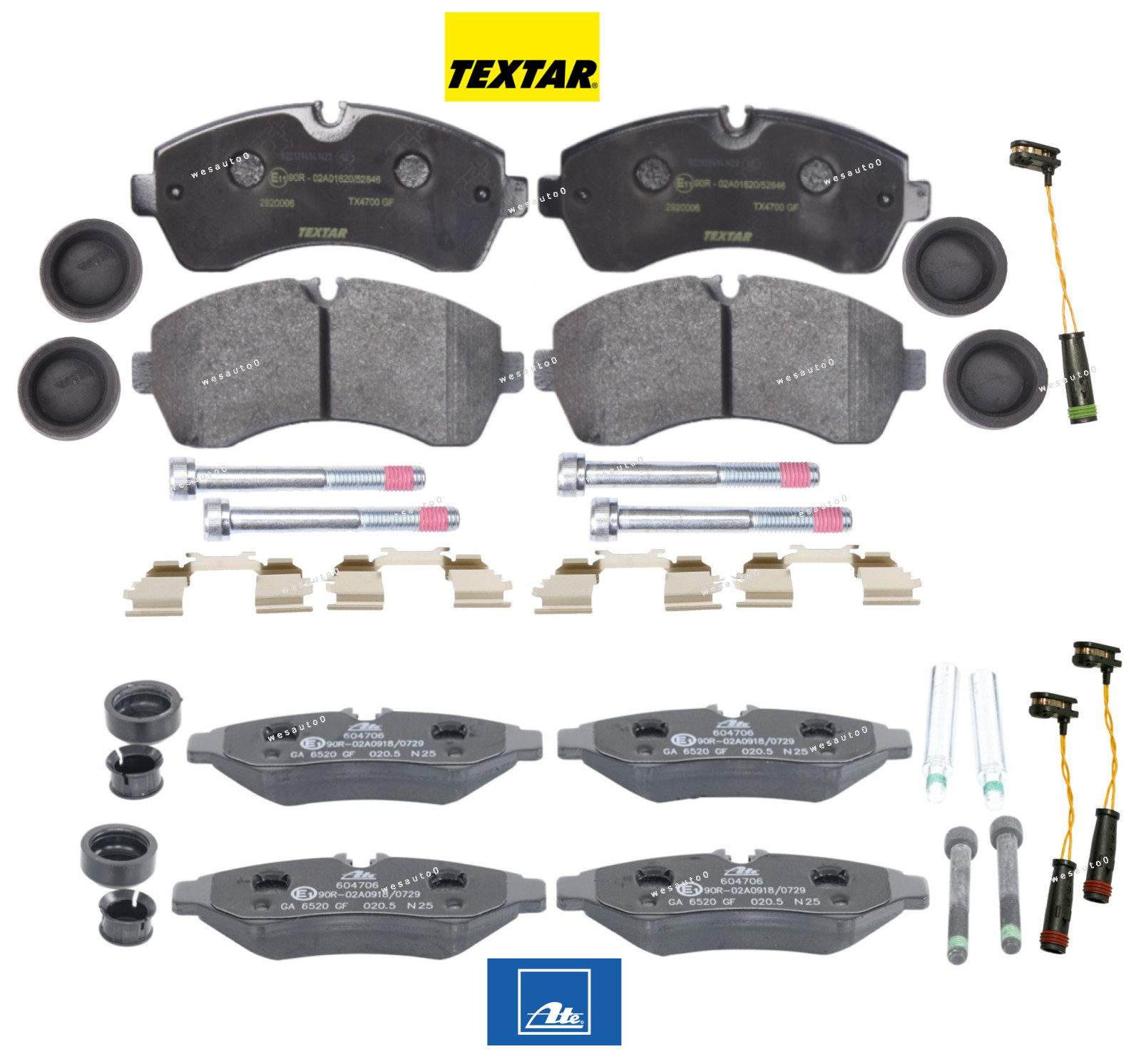 OEM Front Brake Pad & Rear Brake Pad +Sensor for Sprinter 1500 2500 eSprinter