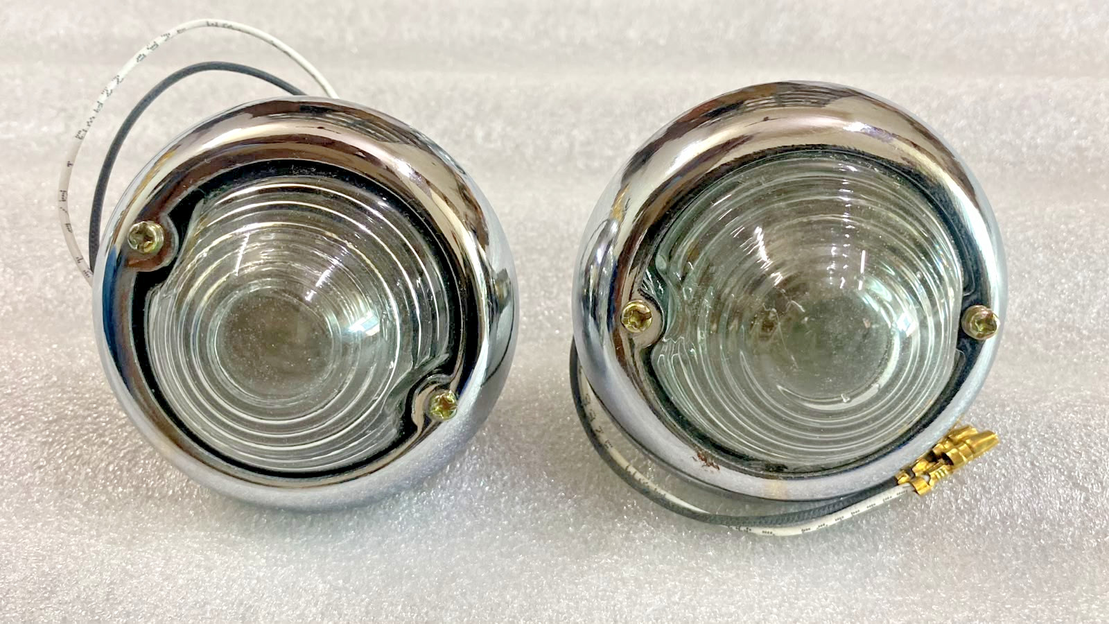 JEEP WILLYS PARKING TURN SIGNAL INDICATOR CLEAR GLASS LIGHT PAIR CHROME