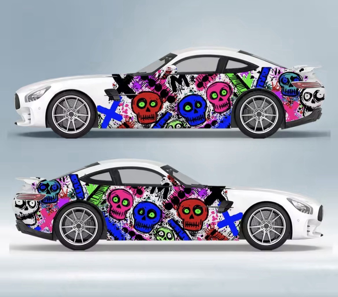 Japanese Inspired Anime Car Decals Itasha Side Decal Both Side JDM Vinyl Skull