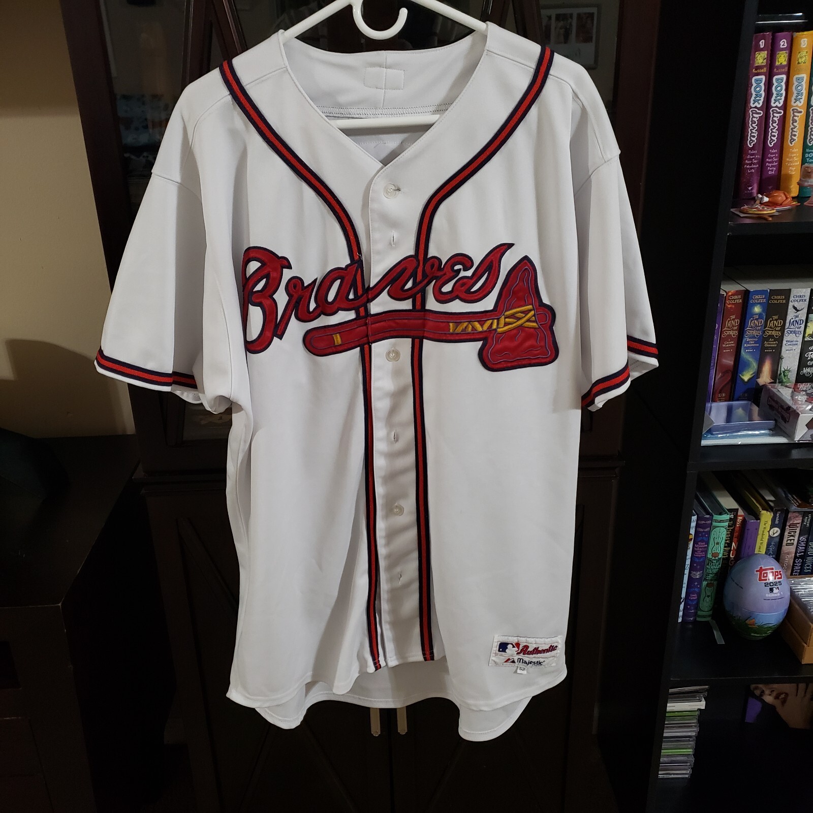 Chipper Jones Majestic Authentic Jersey White Atlanta Braves Size 52