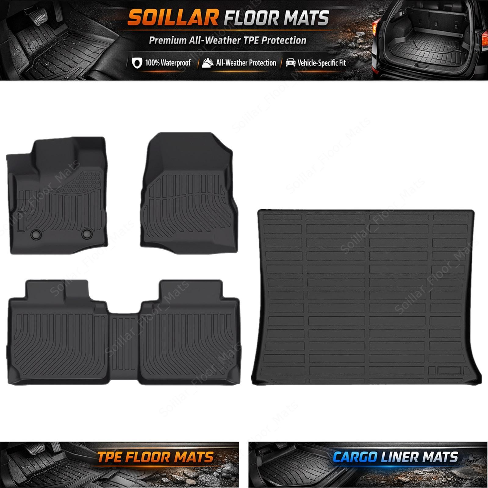 TPE 3D Floor Mats+Trunk Cargo Liner Fits 2012-2017 Chevrolet Equinox/GMC Terrain
