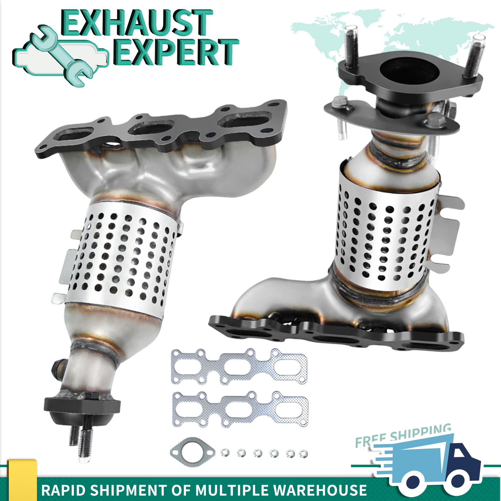 2x Catalytic Converter set For 2013-2019 Ford Explorer/Flex/Taurus 3.5L