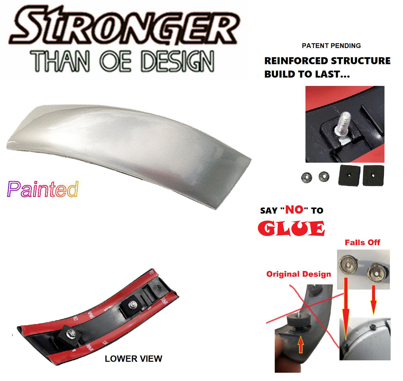 Reinforced Roof Molding For 99-2007 Ford F250 F350 F450 YN Silver Metallic Right