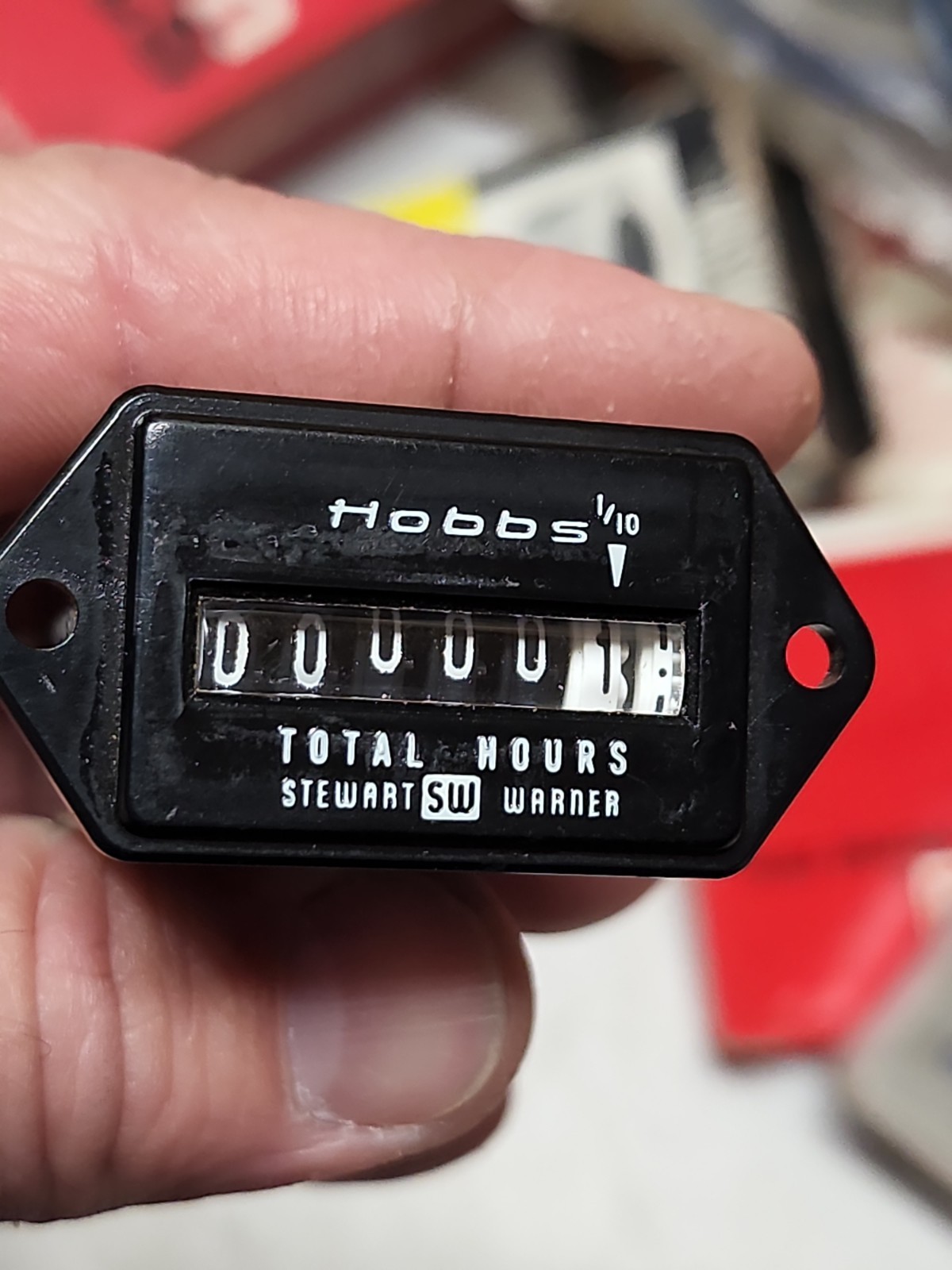 NOS Stewart Warner Hobbs Elapsed Time Indicator Total Hours 120V 20001 Vintage NOS Stewart Warner Hobbs Elapsed Time Indicator Total Hours 120V 20001 Vintage