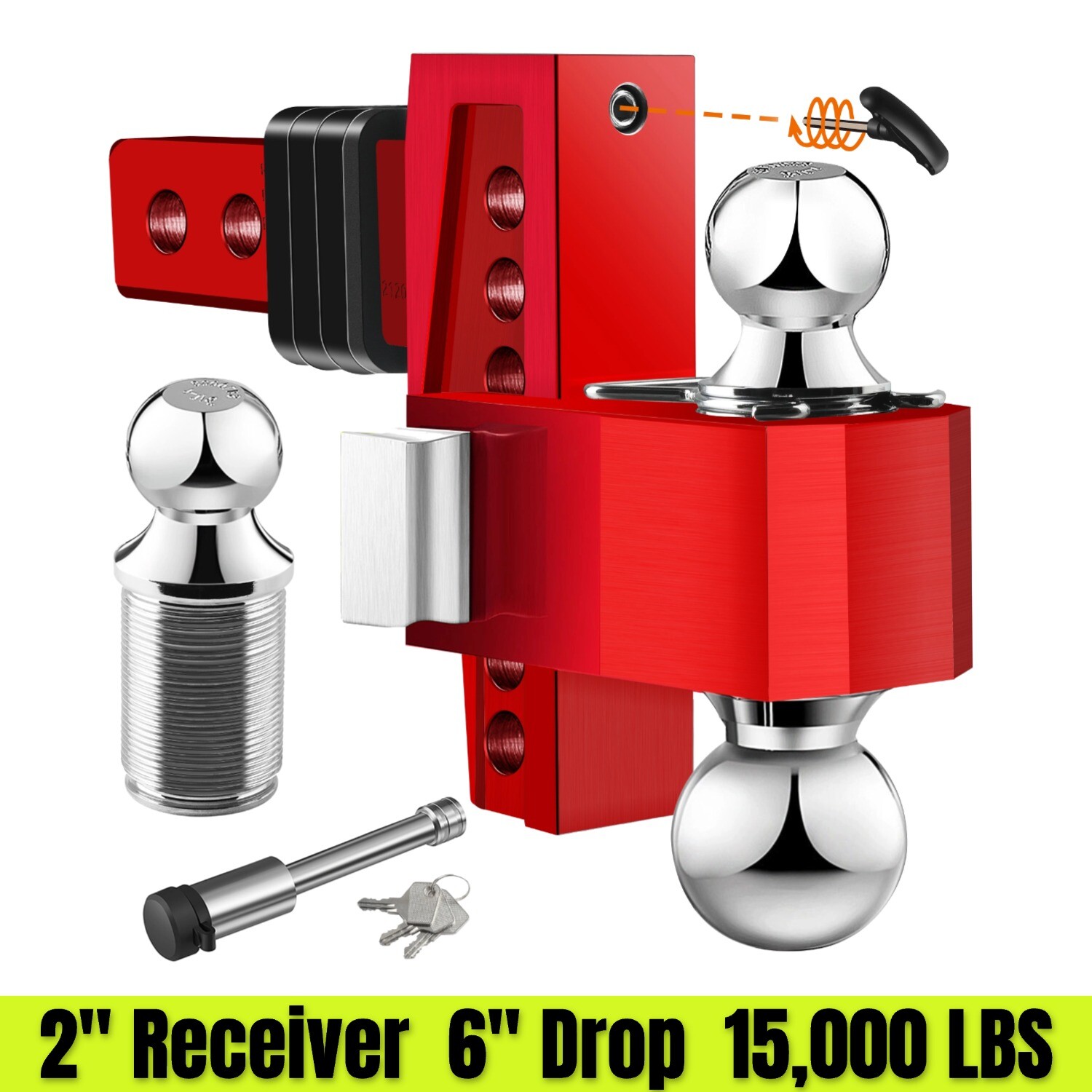 YATM Adjustable Drop Hitch 2 inch Receiver Trailer Hitch Ball Mount Truck Hitch