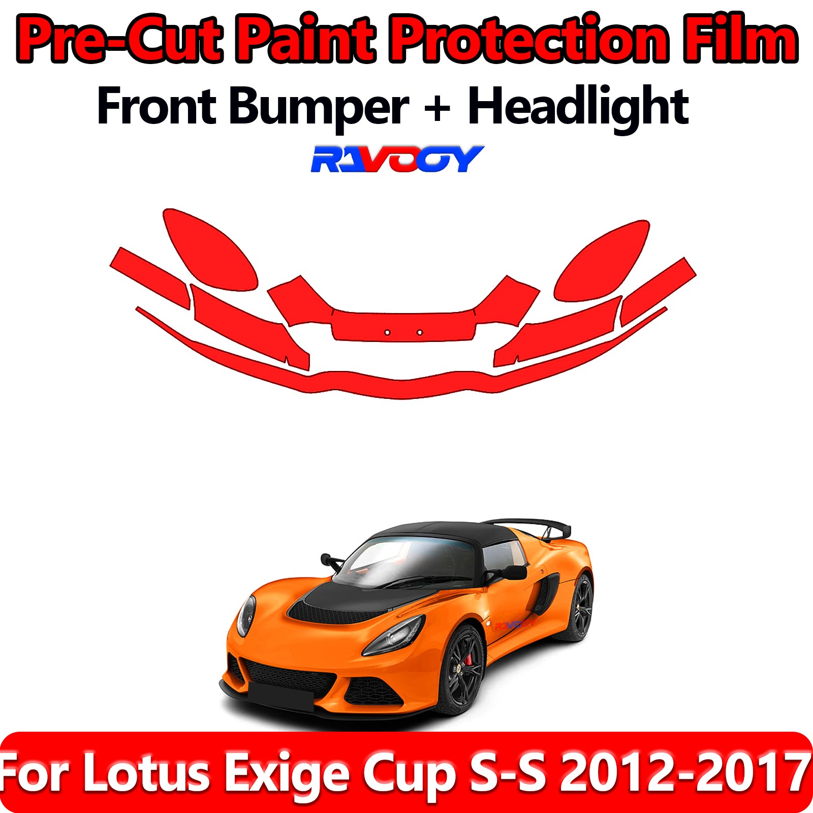 8.5Mil PreCut Front Bumper PPF Kit Film For Lotus Exige Cup S-S 2012-2017