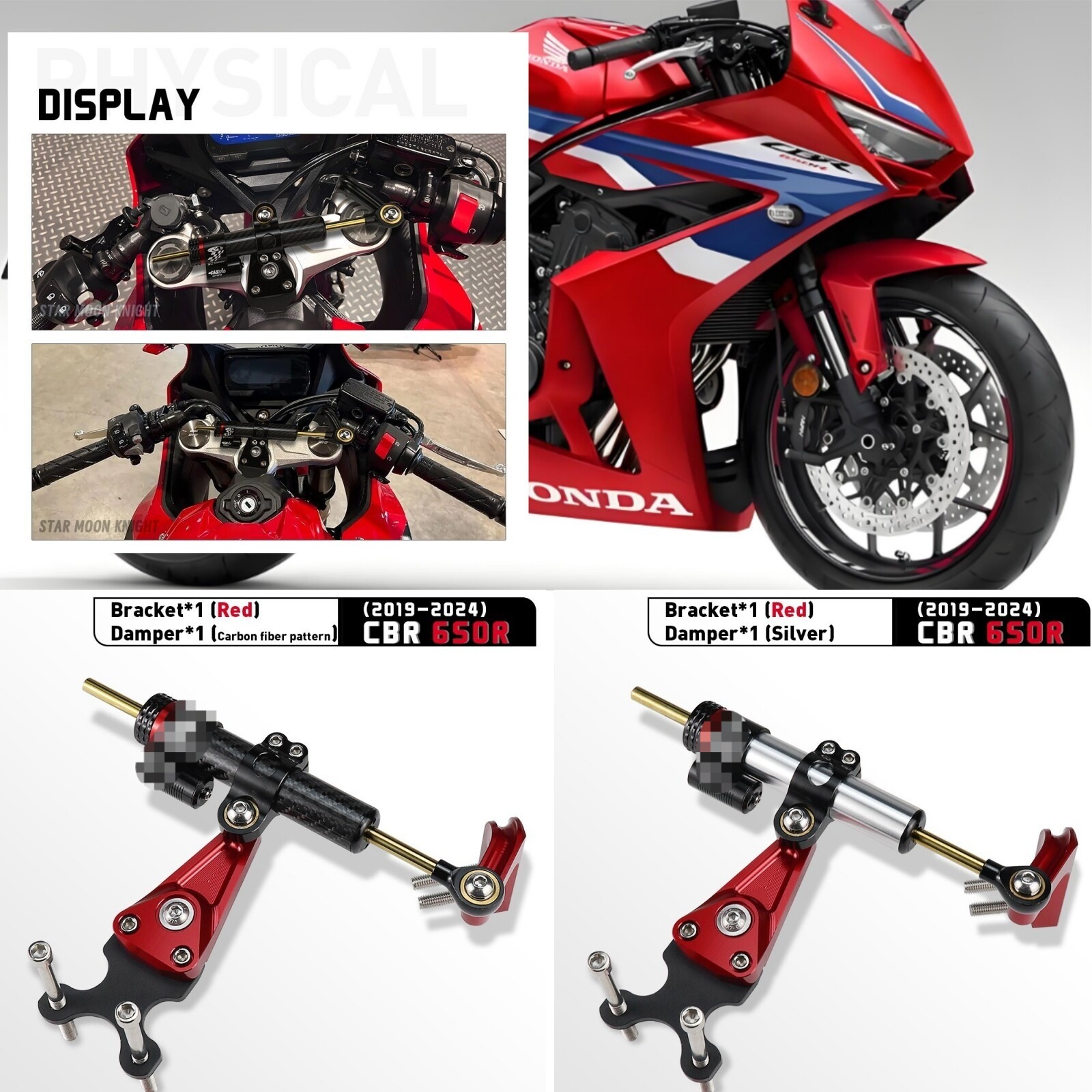 CBR 650R Stabilizer Absorber Kit For Honda CBR650R Steering damper Mount 19-25