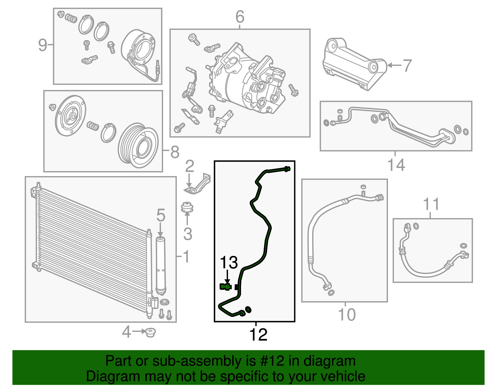 2016-2018 Acura ILX Genuine A/C Pressure Line Pipe Receiver OEM New 2016-2018 Acura ILX Genuine A/C Pressure Line Pipe Receiver OEM New