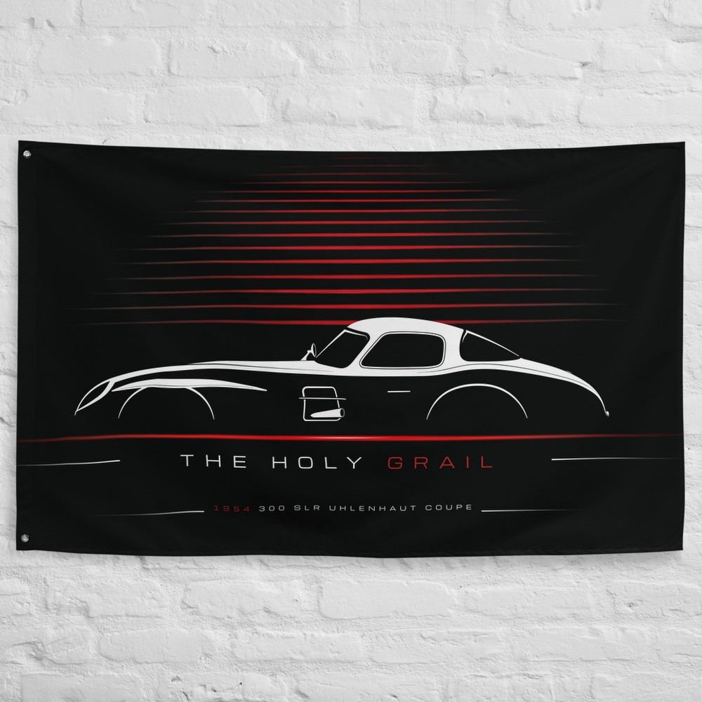 300 SLR Uhlenhaut Coupe W196 1954 Car Silhouette Flag 3x5 ft Garage Banner