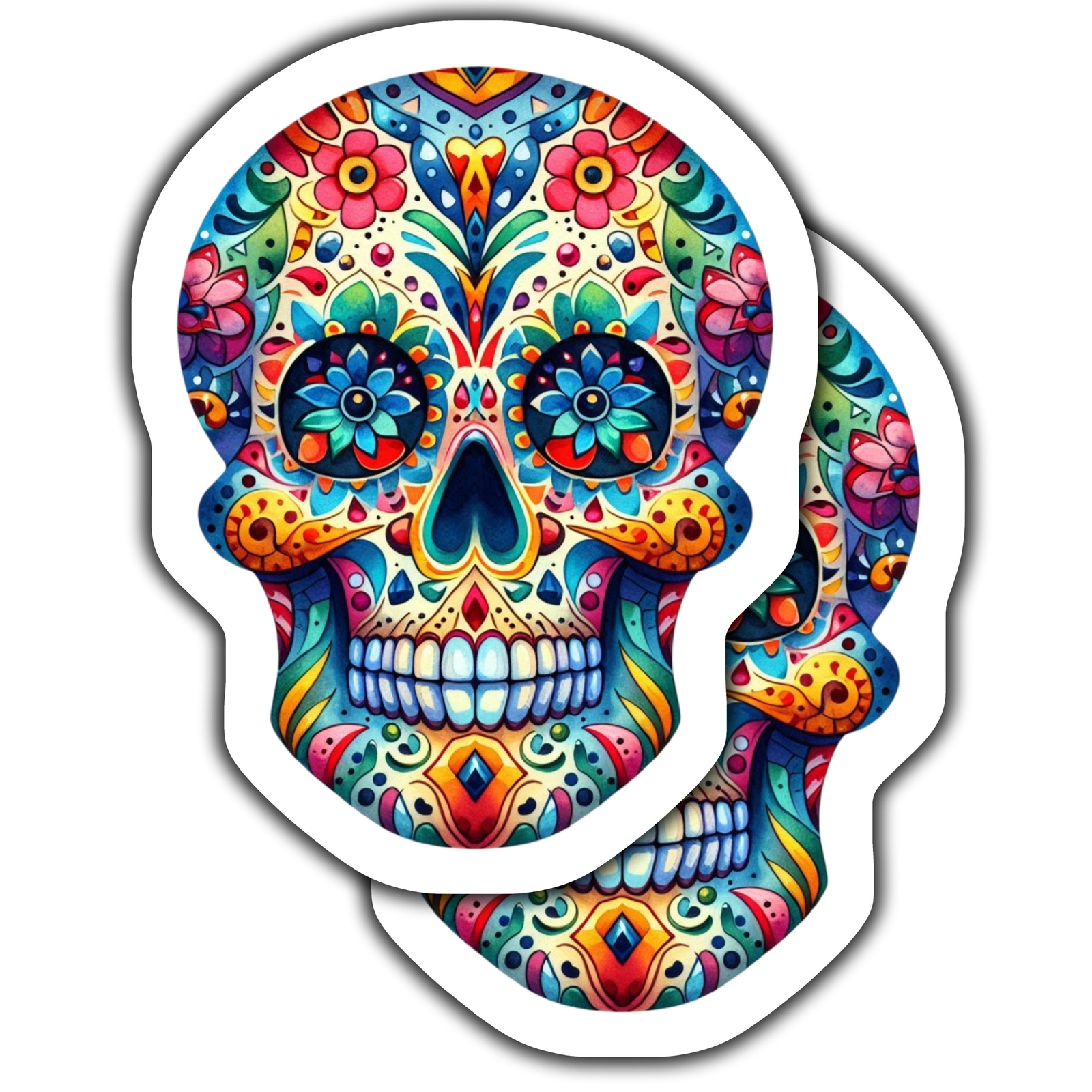 COLORFUL SKULL STICKERS PACK, DAY OF THE DEAD VINYL DECALS, BRIGHT SUGAR SKULL S COLORFUL SKULL STICKERS PACK, DAY OF THE DEAD VINYL DECALS, BRIGHT SUGAR SKULL S