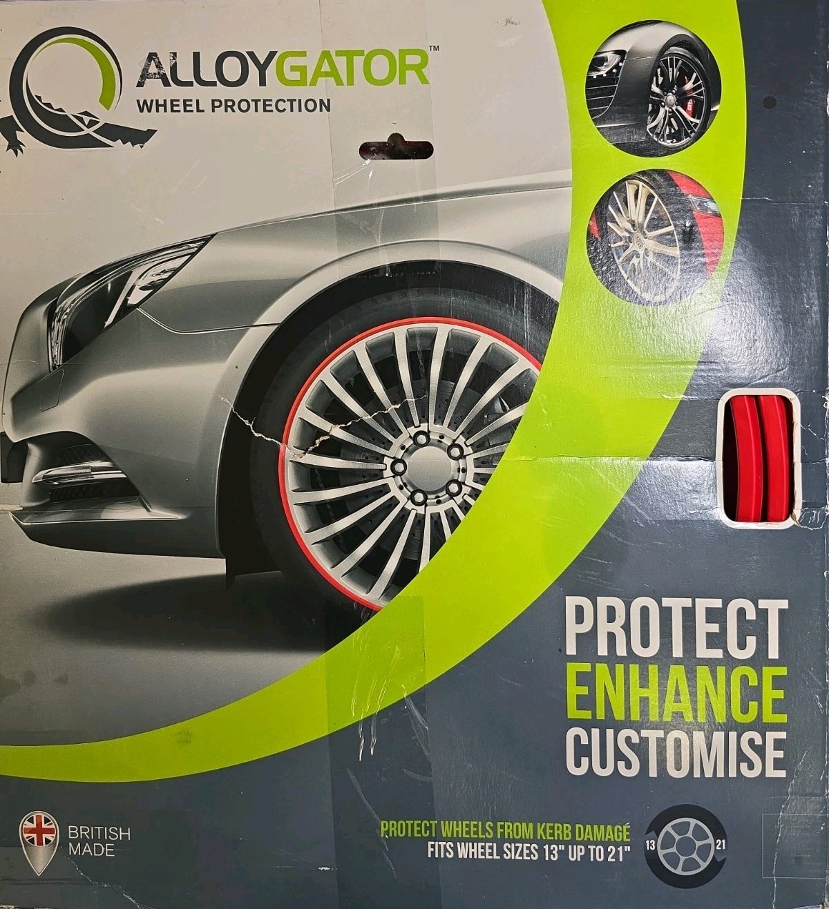 Alloygator Alloy Wheel Protection 4-Piece RED Fits Wheel Sizes 13