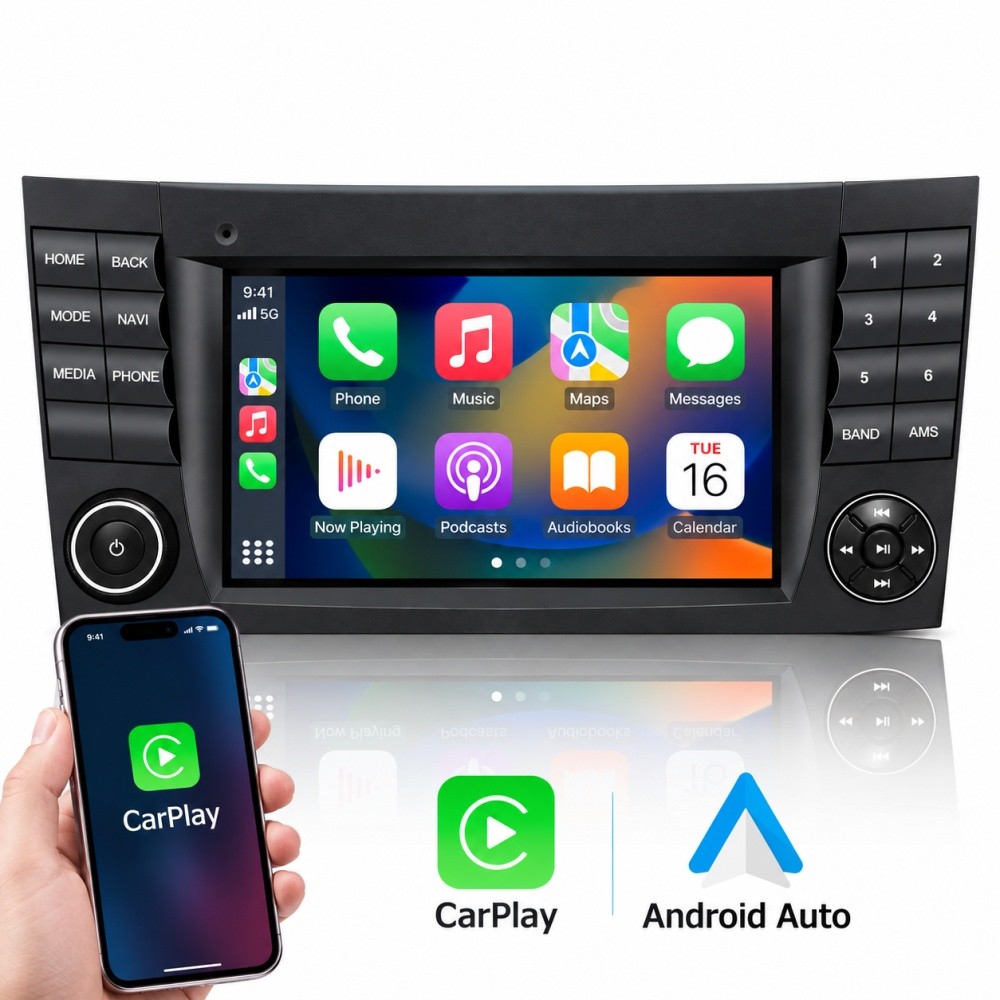 For Mercedes Benz W211 E320 E350 E500 CLS550 Carplay Car Stereo Radio Android 15
