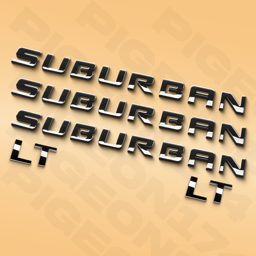 3D Glossy Black For Suburban Letters Sticker Decal Nameplate Emblems 2007-2020