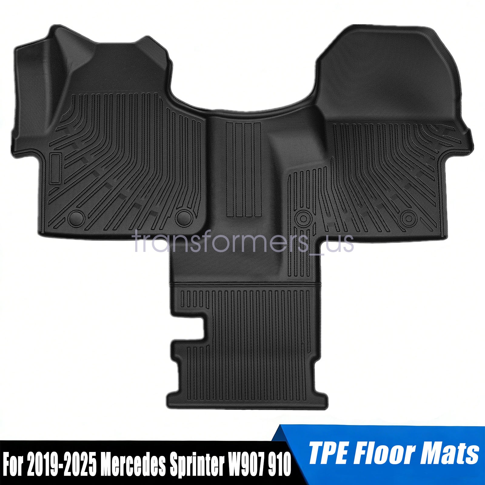 Floor Mats For 2019-2025 Mercedes Benz Sprinter 2500/3500 All Weather 1Pcs TPE