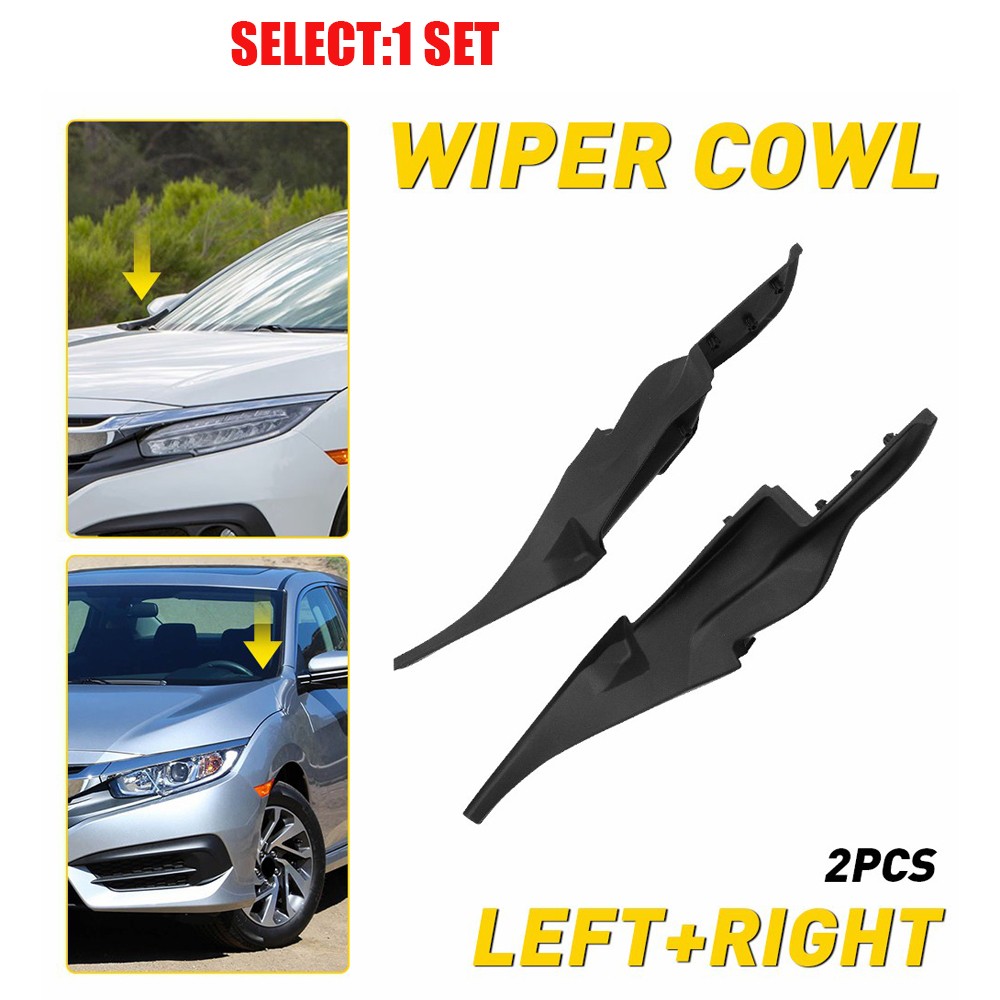 Windshield Wiper Cowl Panel Covers Trim For Honda Civic 16-20 74220TEAT00 2-20x
