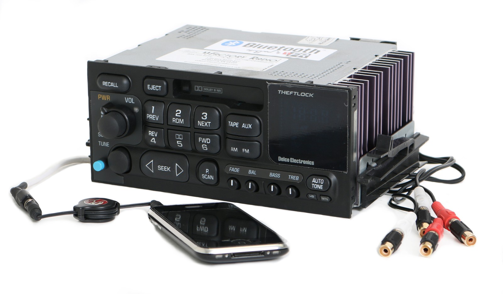 1995-2002 Chevy GMC Truck Van Radio AM FM Cassette Aux Input Bluetooth Music RCA