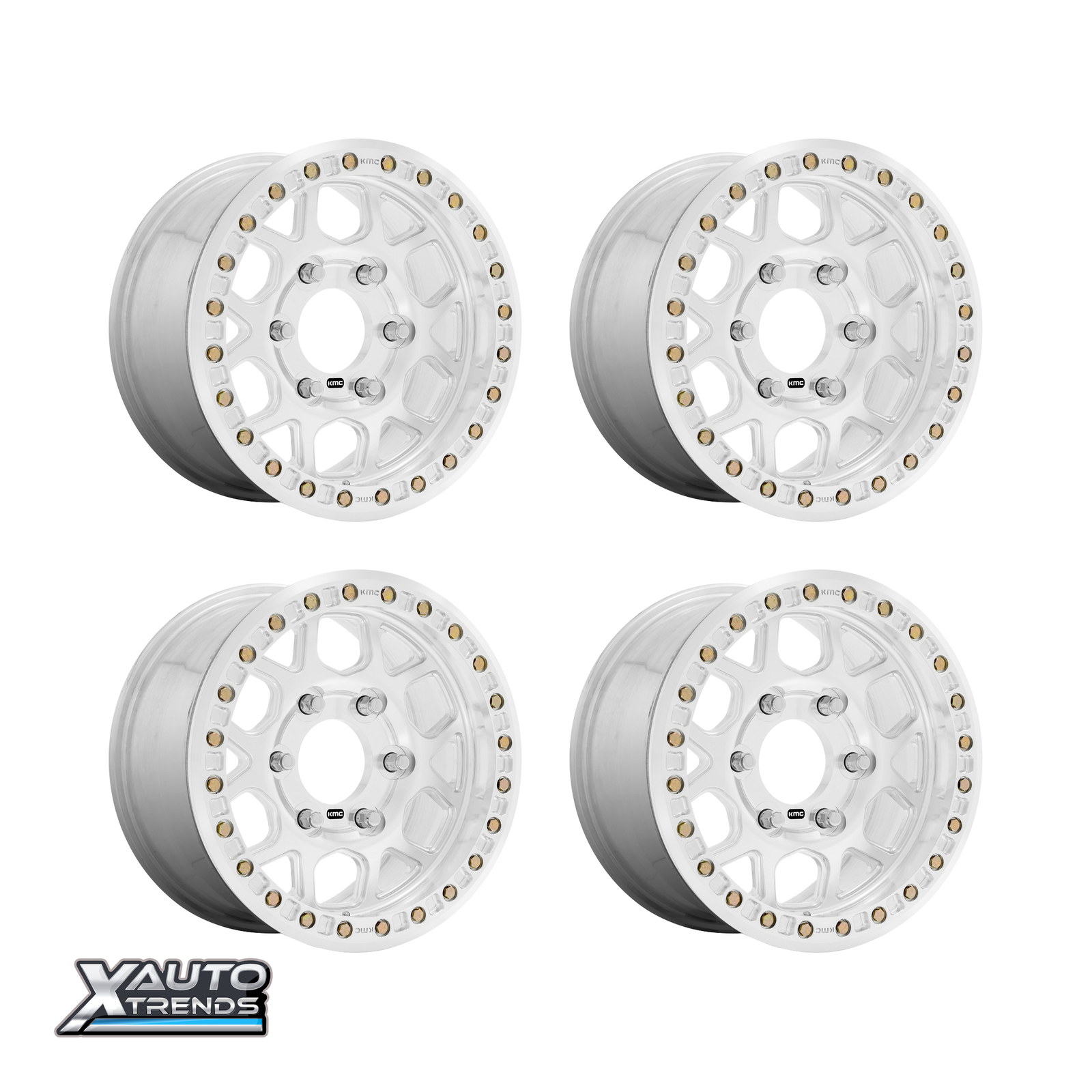 KMC KM444 Mesa Forged Beadlock Raw Machined 17X9 5X139.7 -12mm (Set of 4)