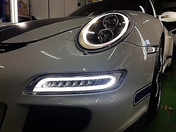 Smoked Color Porsche 911 997 991 Turbo S style LED DRL Signal Flasher Lights 
