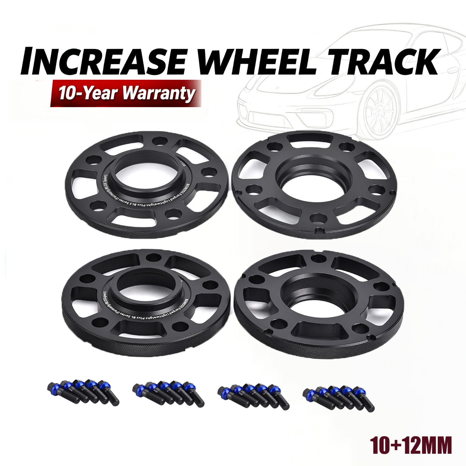 10+12mm 4Pcs Hub Centric Wheel Spacers 5x112 CB66.6 Mercedes-Benz GLE GLS BONOSS
