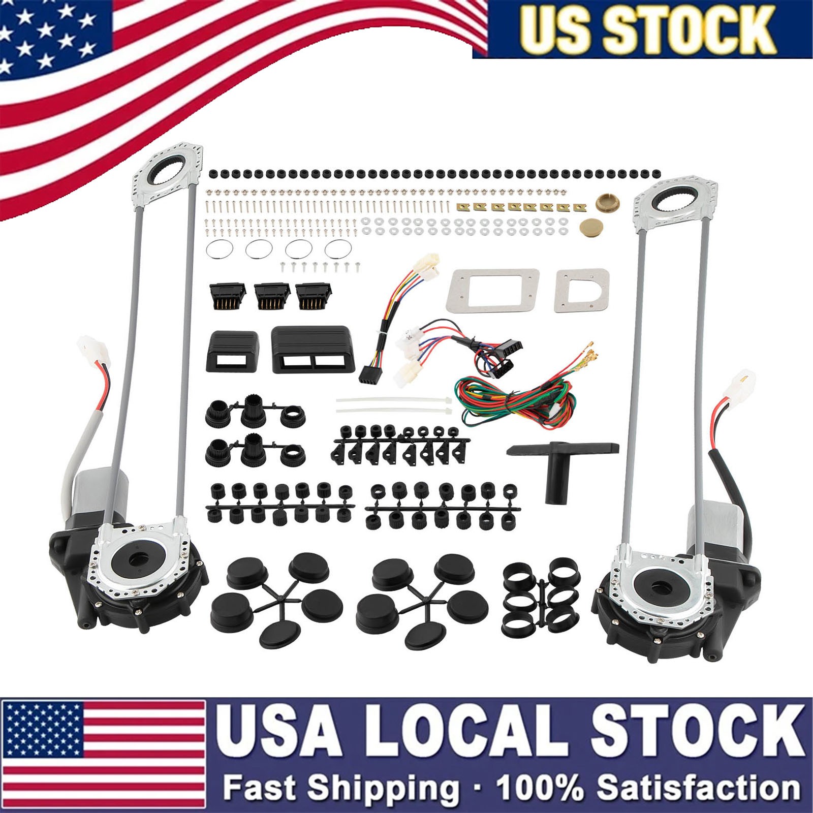 Universal Electric Power Window Lift Regulator Conversion Kit for 2 Door cars