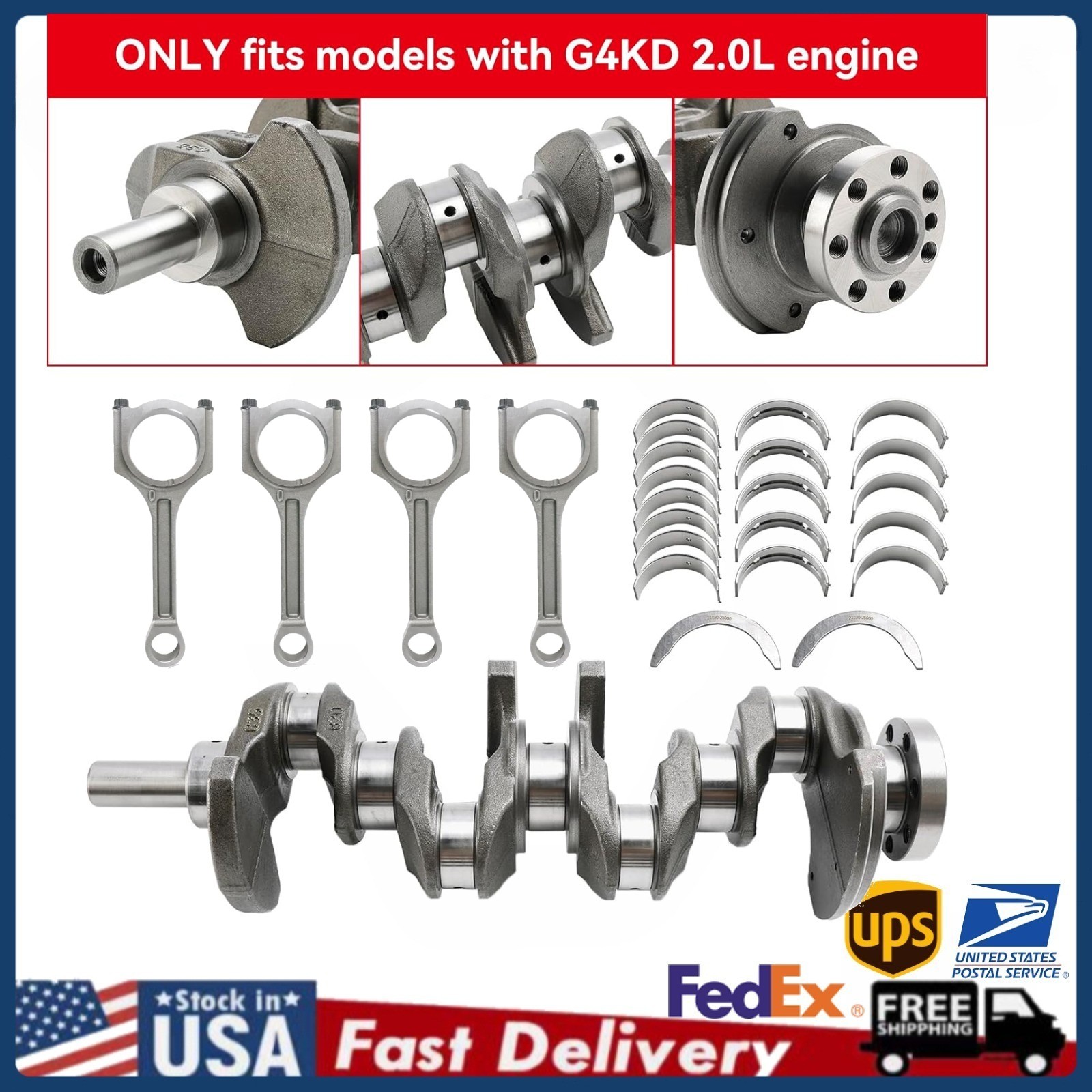 23111-2G010 Crankshaft Fit for Hyundai Tucson Sonata KIA Forte Optima Turbo 2.0L 23111-2G010 Crankshaft Fit for Hyundai Tucson Sonata KIA Forte Optima Turbo 2.0L