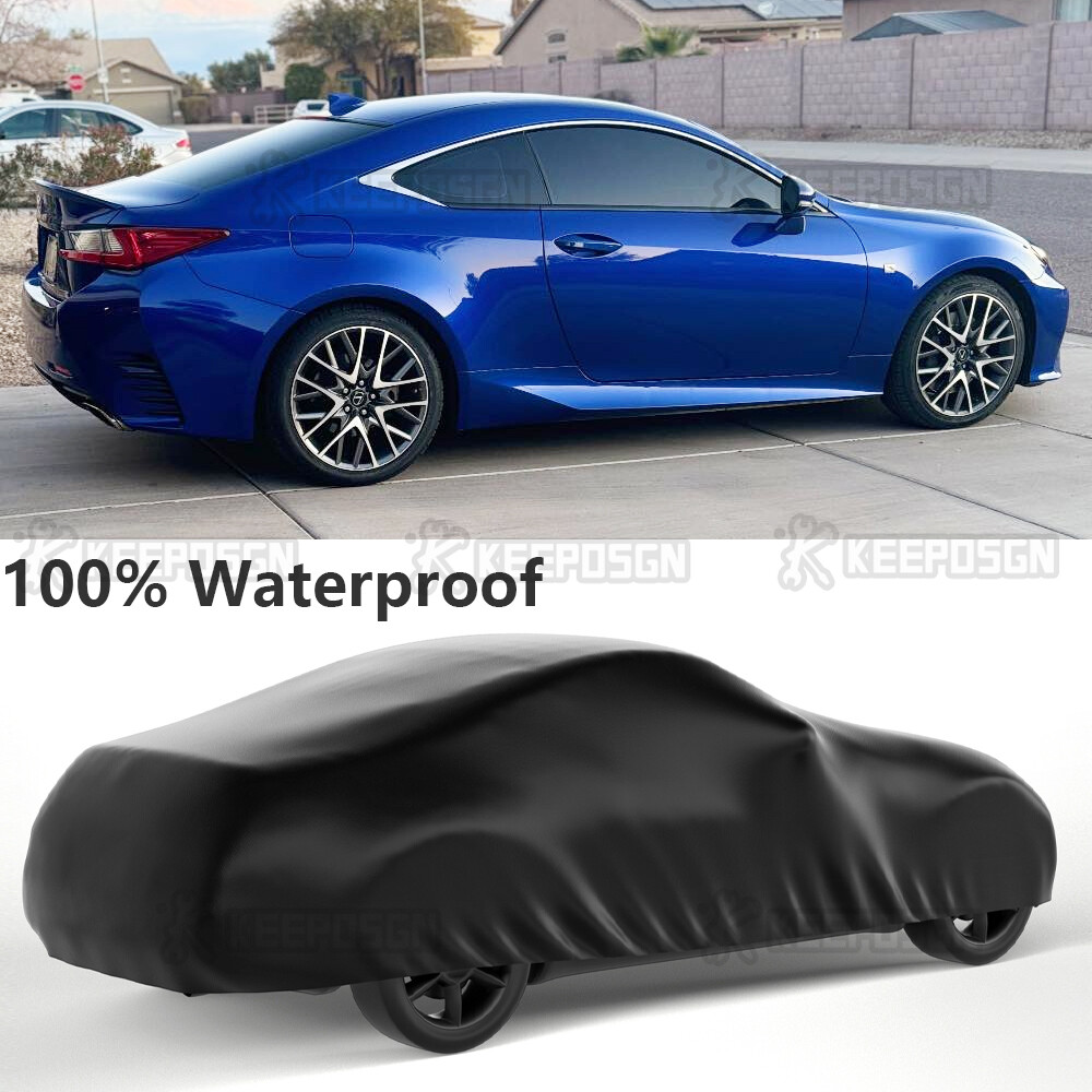 Black 100% Waterproof Satin Stretch Car Cover For Lexus RC200t RC300 RC350 RC F