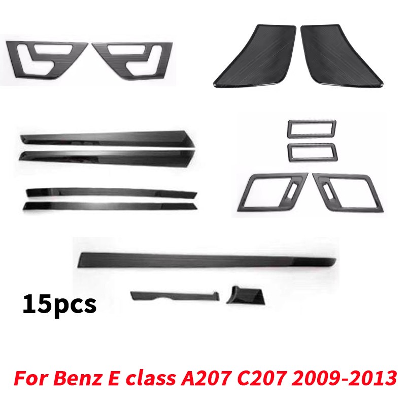 15PCS Brush Black Interior Cover Trim Decor For Benz E class A207 C207 2009-2013 15PCS Brush Black Interior Cover Trim Decor For Benz E class A207 C207 2009-2013