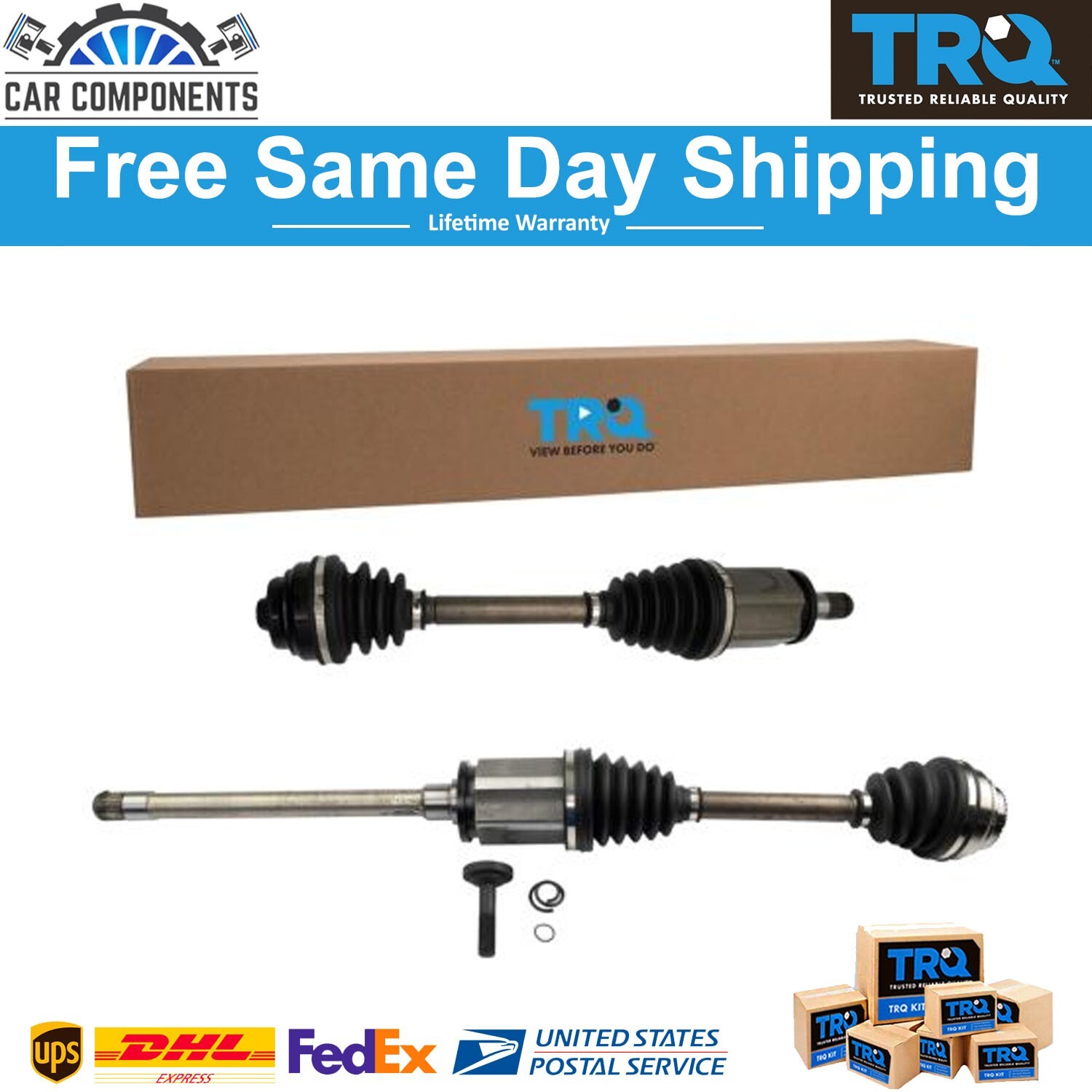 TRQ Front Driver & Passenger Side CV Axle Assembly Set For 2012-18 BMW