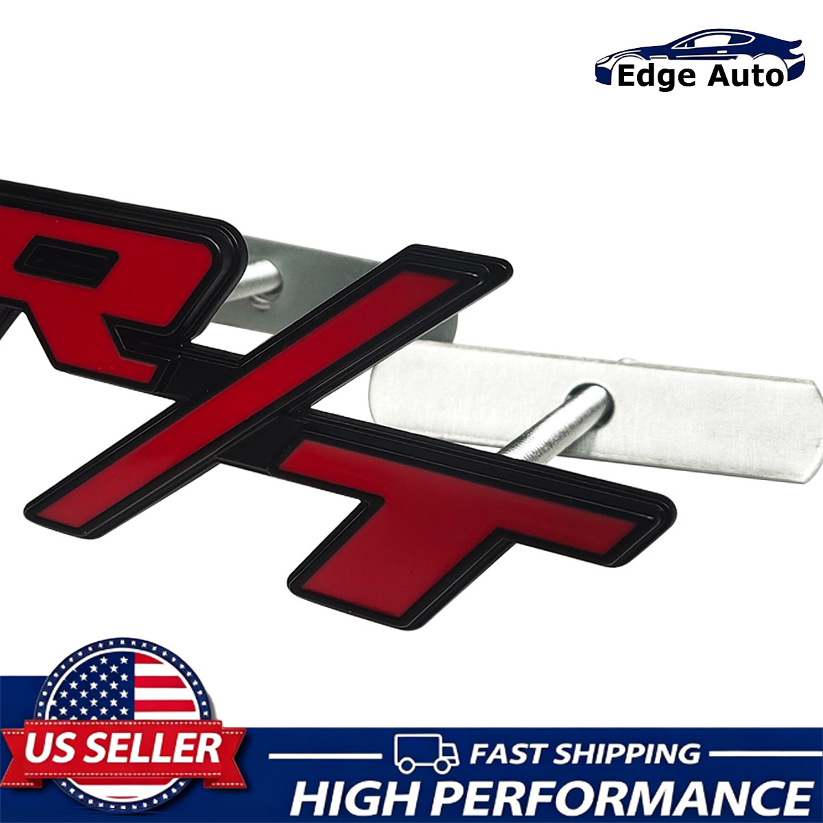 3D For RT R/T Front Grill Emblem Car Truck Badge Red Black Nameplate Decoration